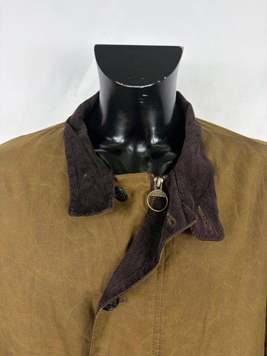 Giacca Barbour Uomo Beige cerato Commander Long XXL- Man Sandstone Commander Jacket size XXL