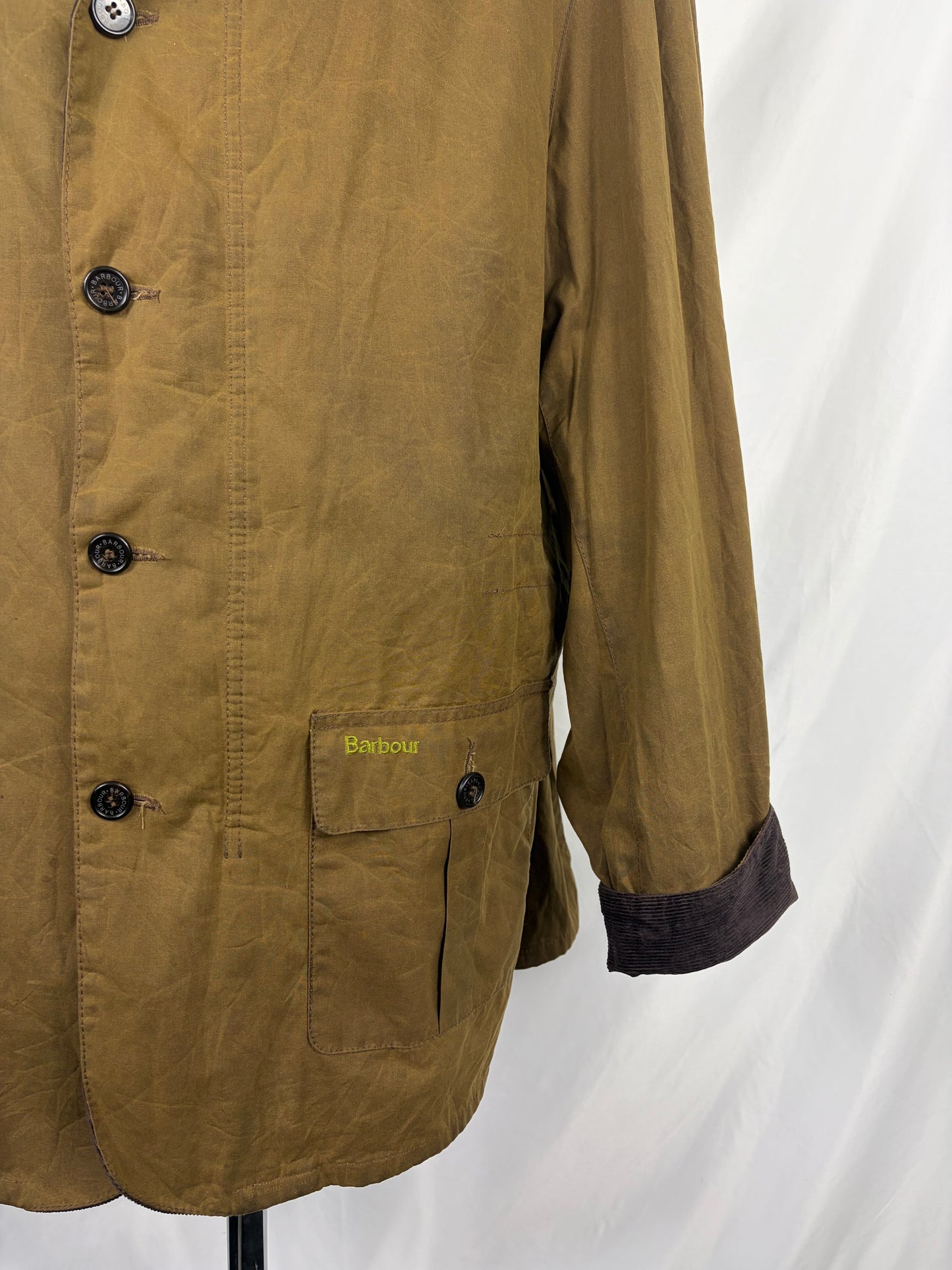 Giacca Barbour Uomo Beige cerato Commander Long XXL- Man Sandstone Commander Jacket size XXL