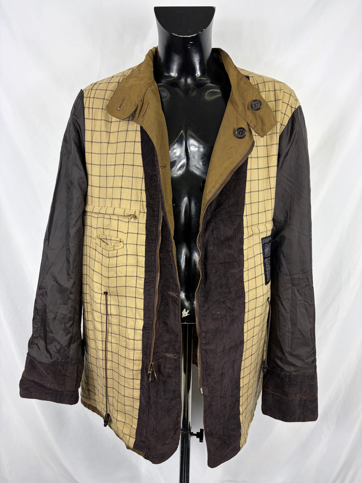 Giacca Barbour Uomo Beige cerato Commander Long XXL- Man Sandstone Commander Jacket size XXL