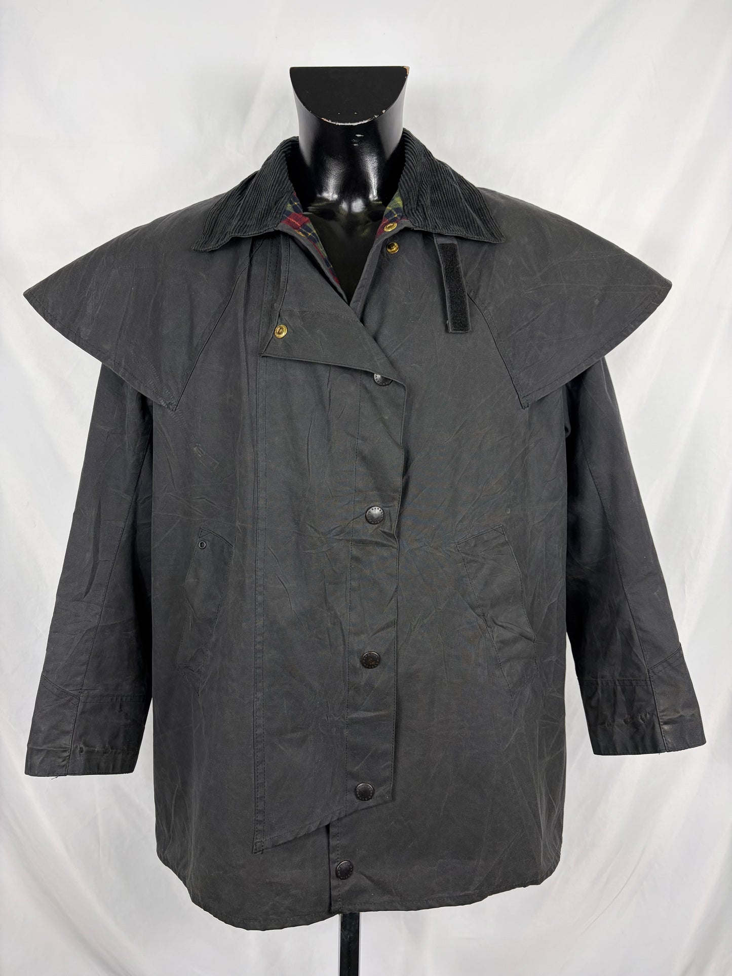 RARO Barbour Backhouse Blu nero C38/97 cm Riding short Blueblack Wax Jacket Size Medium