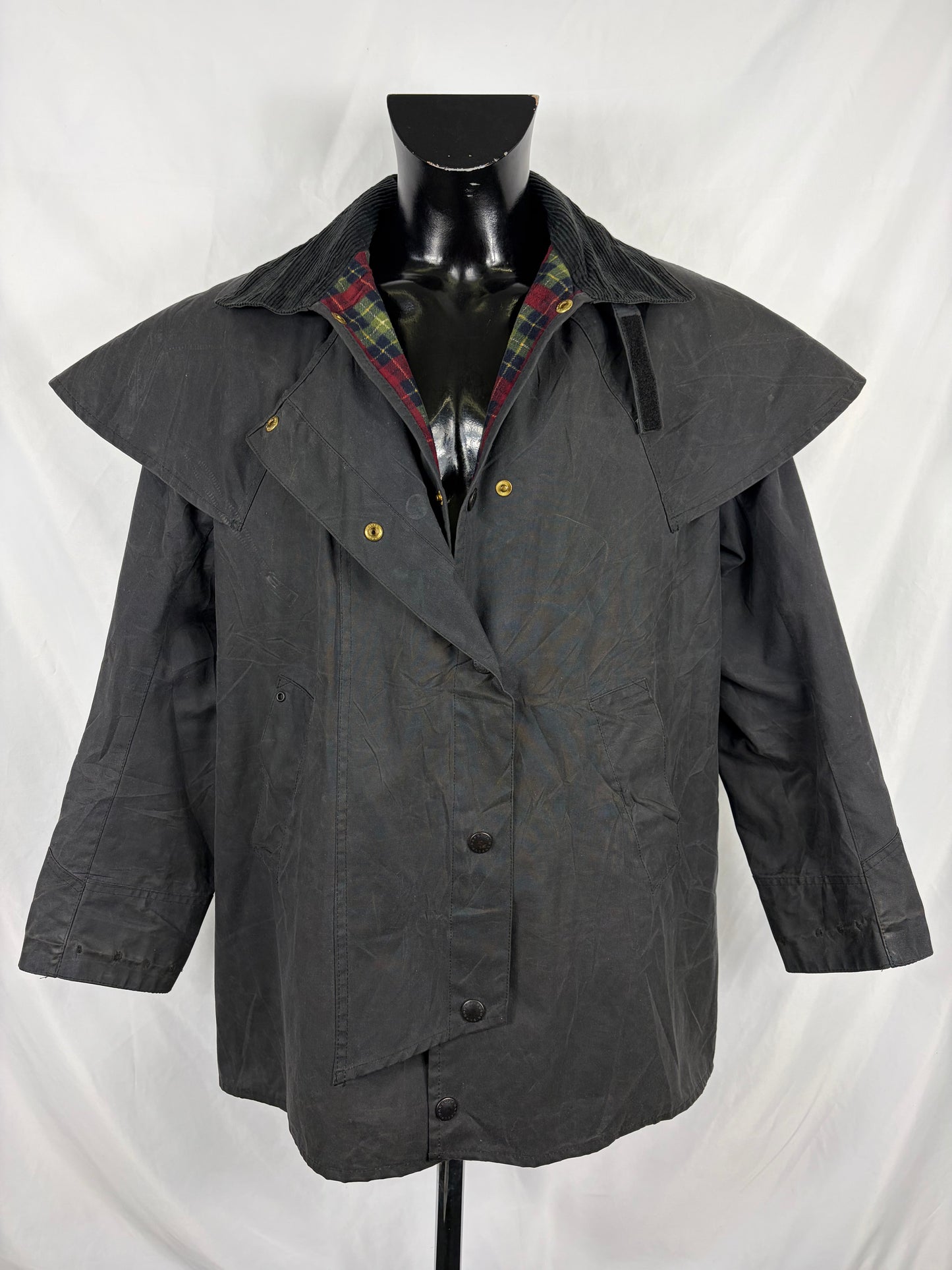 RARO Barbour Backhouse Blu nero C38/97 cm Riding short Blueblack Wax Jacket Size Medium