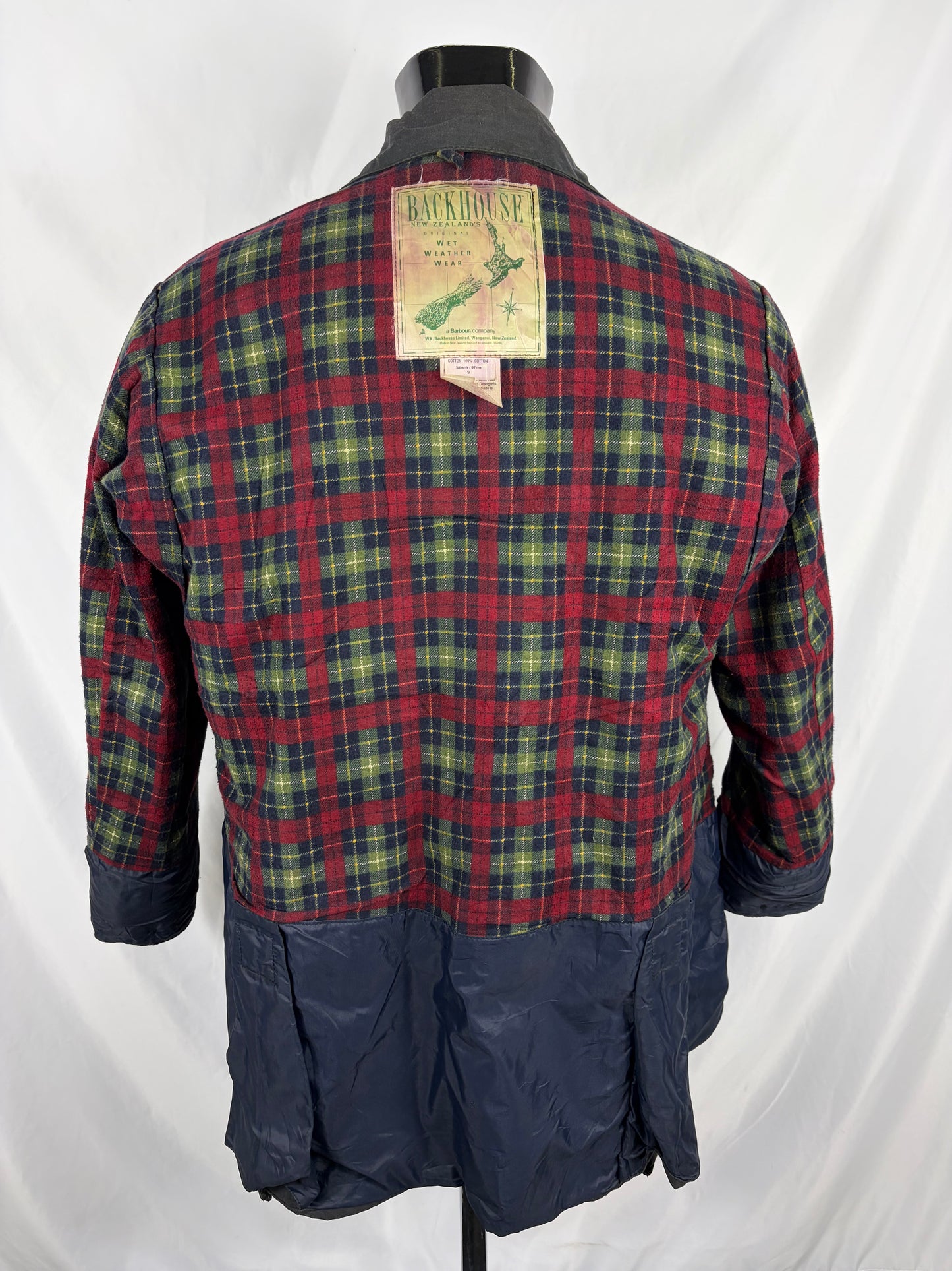 RARO Barbour Backhouse Blu nero C38/97 cm Riding short Blueblack Wax Jacket Size Medium