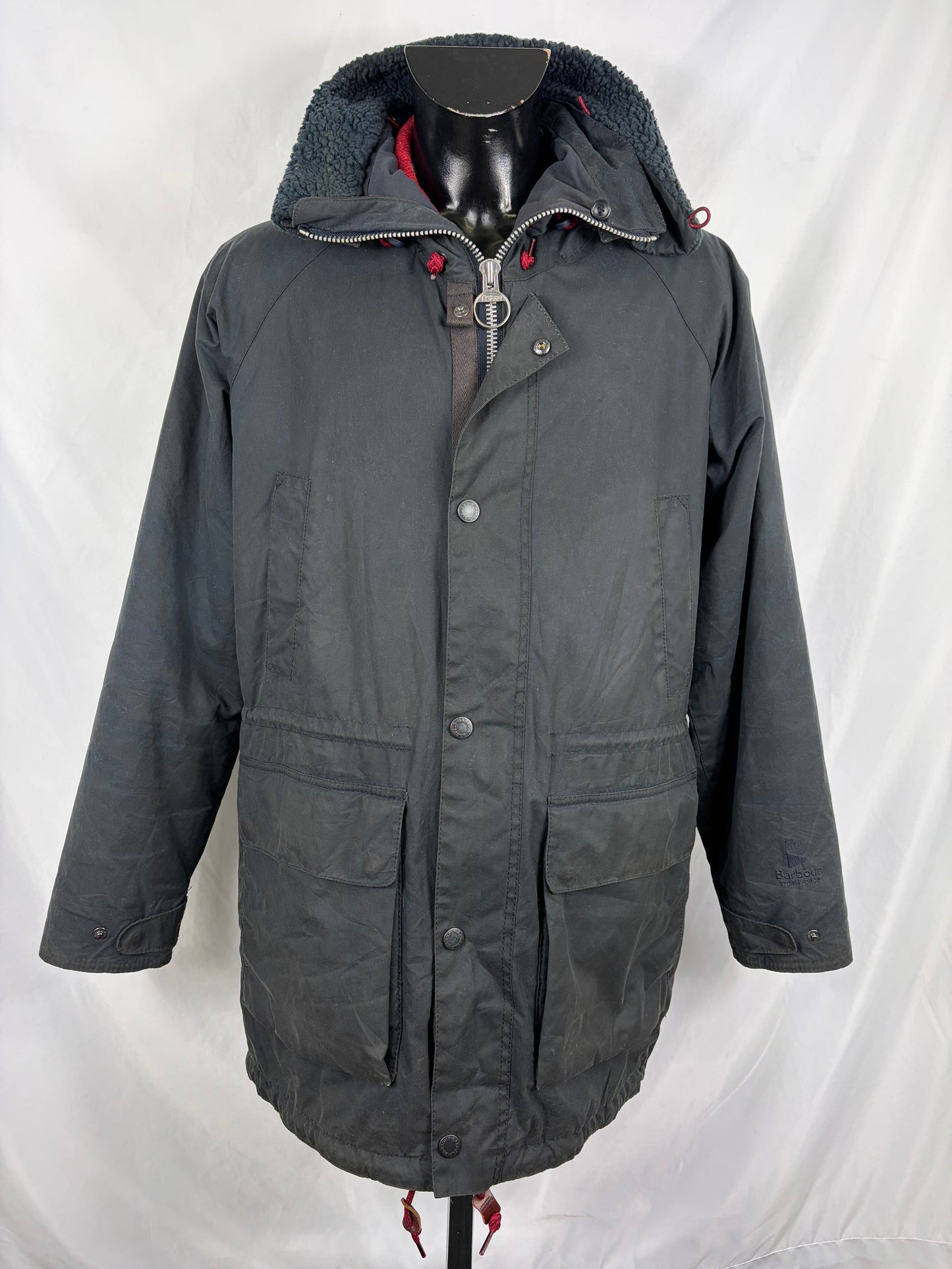 Parka Barbour blu da uomo North sea cerato Medium - Man wax winter navy parka size medium