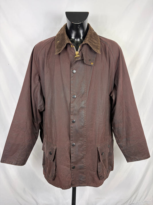 Barbour Giacca Beaufort vintage marrone C50/127cm Brown Wax Beaufort jacket Size XXL