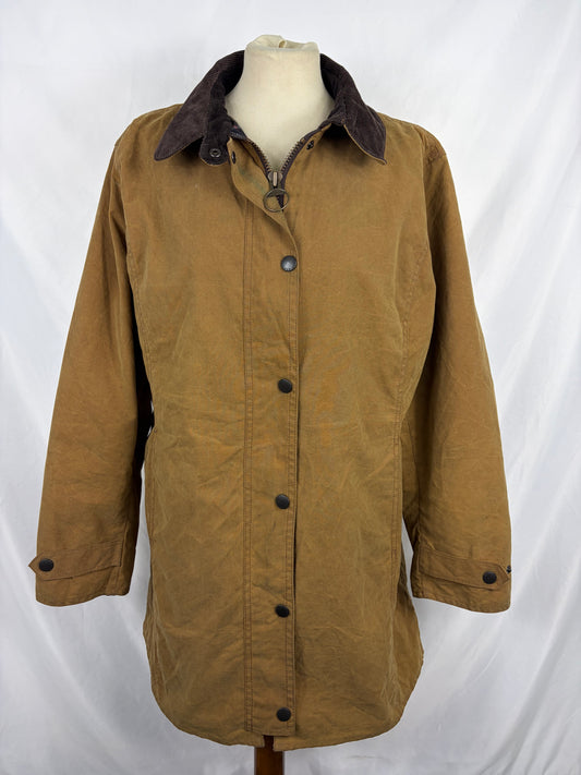 Barbour beige Unisex Newmarket UK 18 tg.48 Beige waxed Newmarket coat size uk18