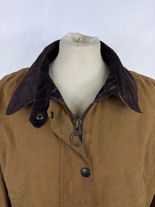 Barbour beige Unisex Newmarket UK 18 tg.48 Beige waxed Newmarket coat size uk18
