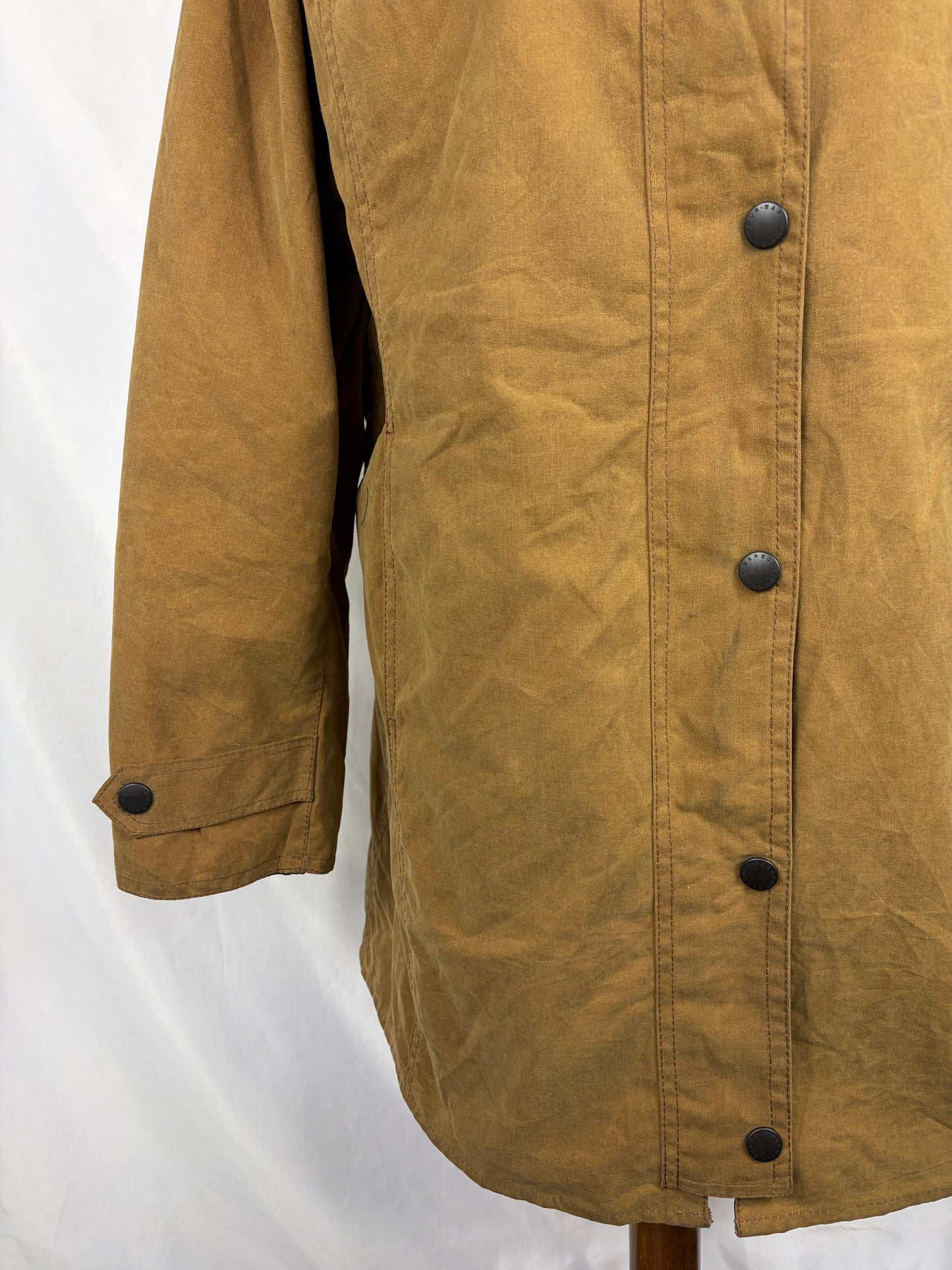 Barbour beige Unisex Newmarket UK 18 tg.48 Beige waxed Newmarket coat size uk18