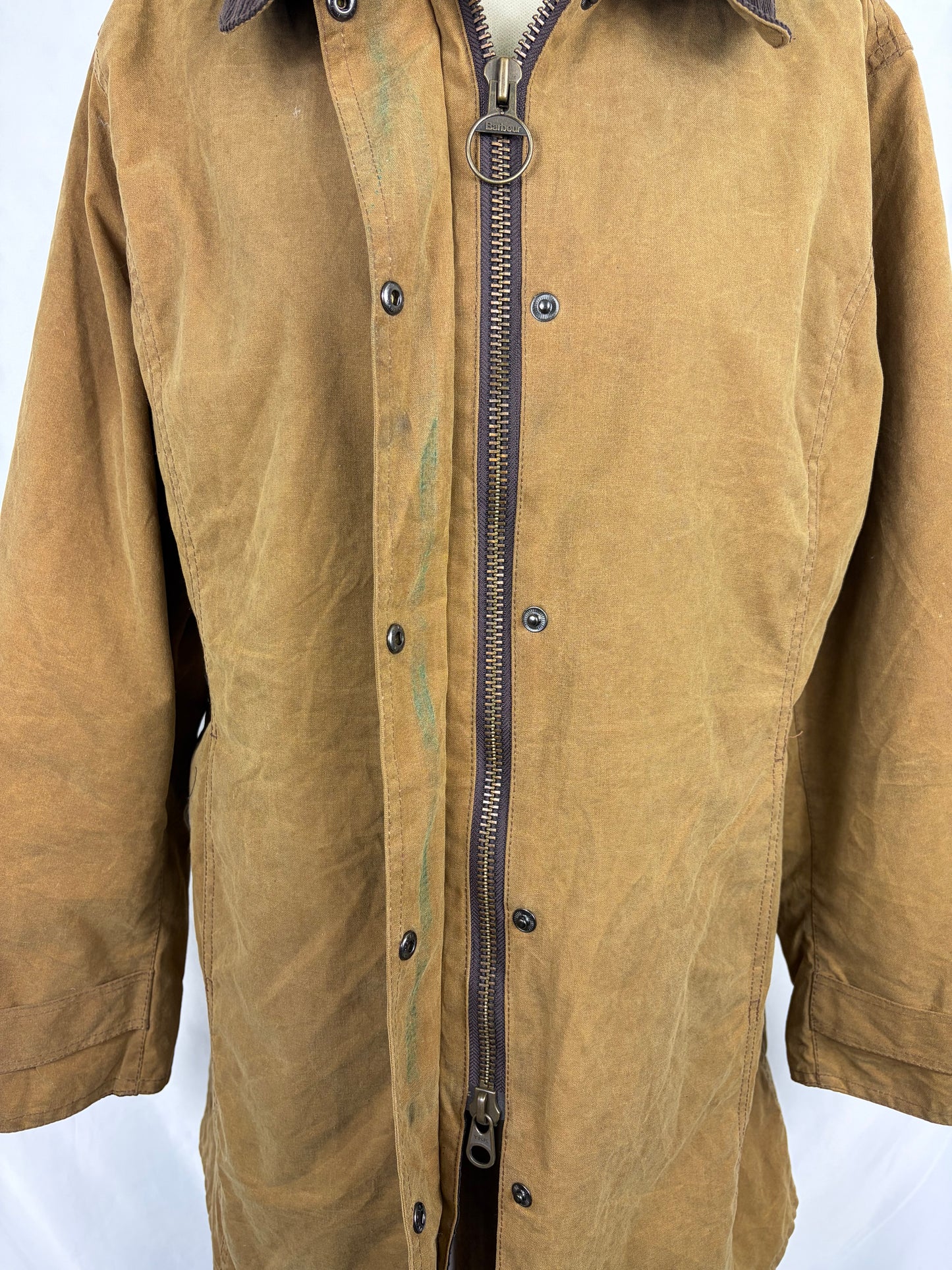 Barbour beige Unisex Newmarket UK 18 tg.48 Beige waxed Newmarket coat size uk18