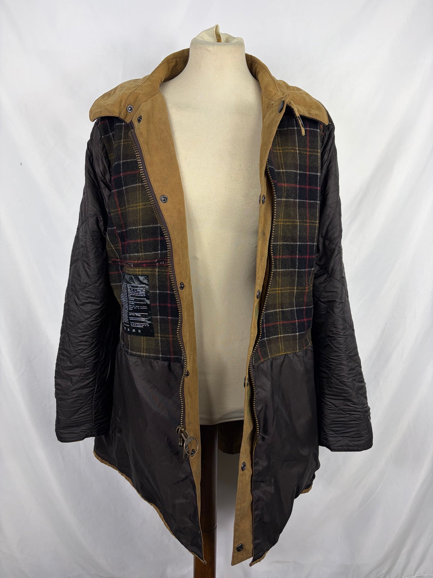 Barbour beige Unisex Newmarket UK 18 tg.48 Beige waxed Newmarket coat size uk18