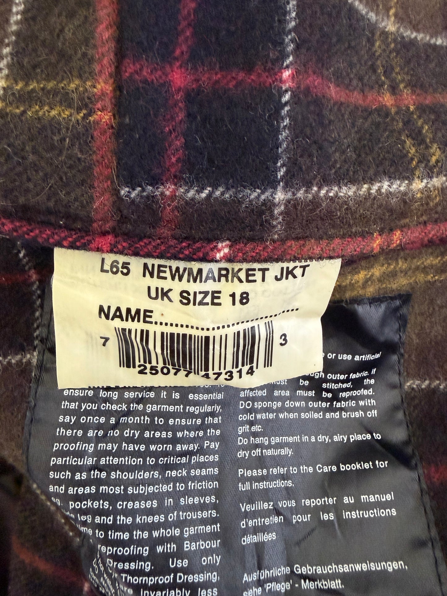 Barbour beige Unisex Newmarket UK 18 tg.48 Beige waxed Newmarket coat size uk18