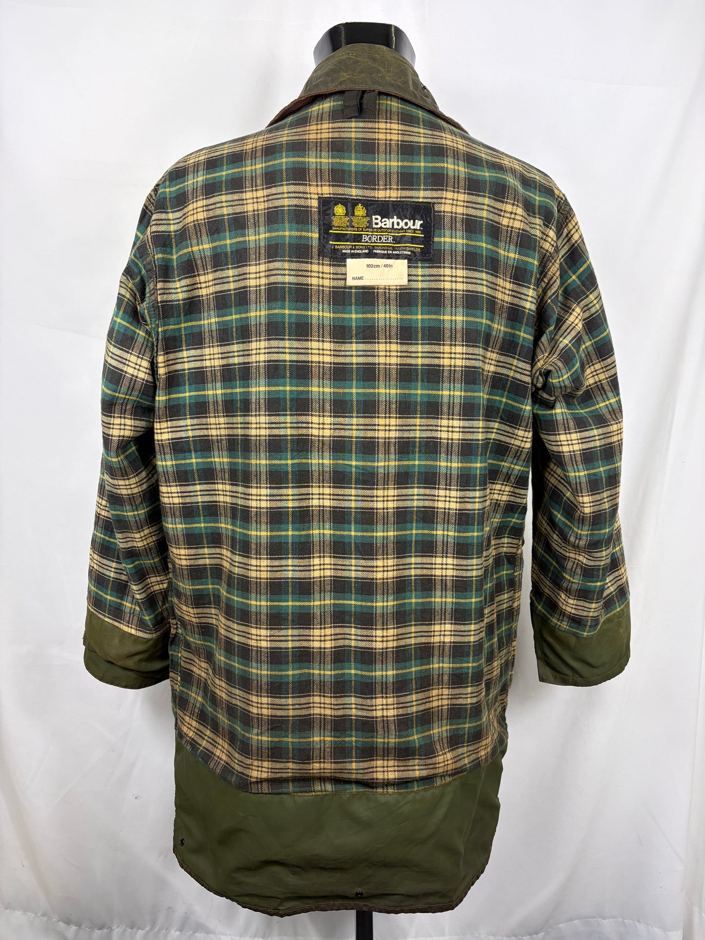 Barbour unisex Border verde cotone Cerato C40/102cm  Green Border Coat Size Medium C40 - Shop In London