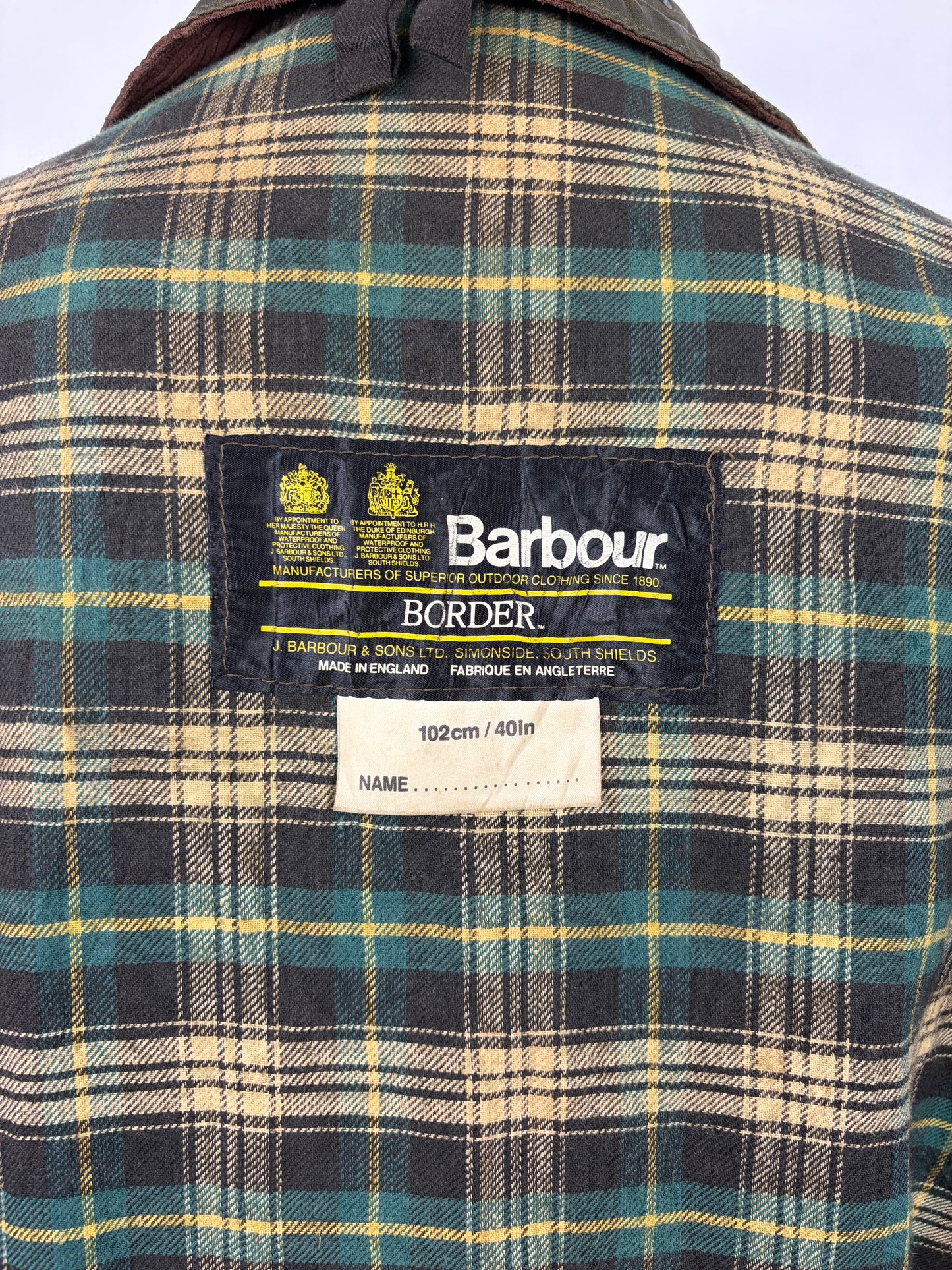 Barbour unisex Border verde cotone Cerato C40/102cm  Green Border Coat Size Medium C40 - Shop In London