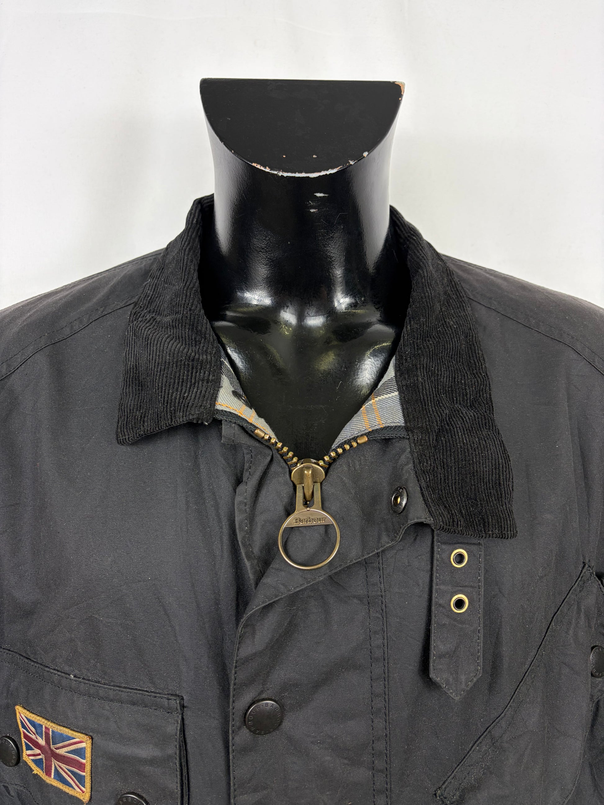 Giacca Barbour International Nera Emblem XXL-Man Black International Wax Jacket Size XXL - Shop In London