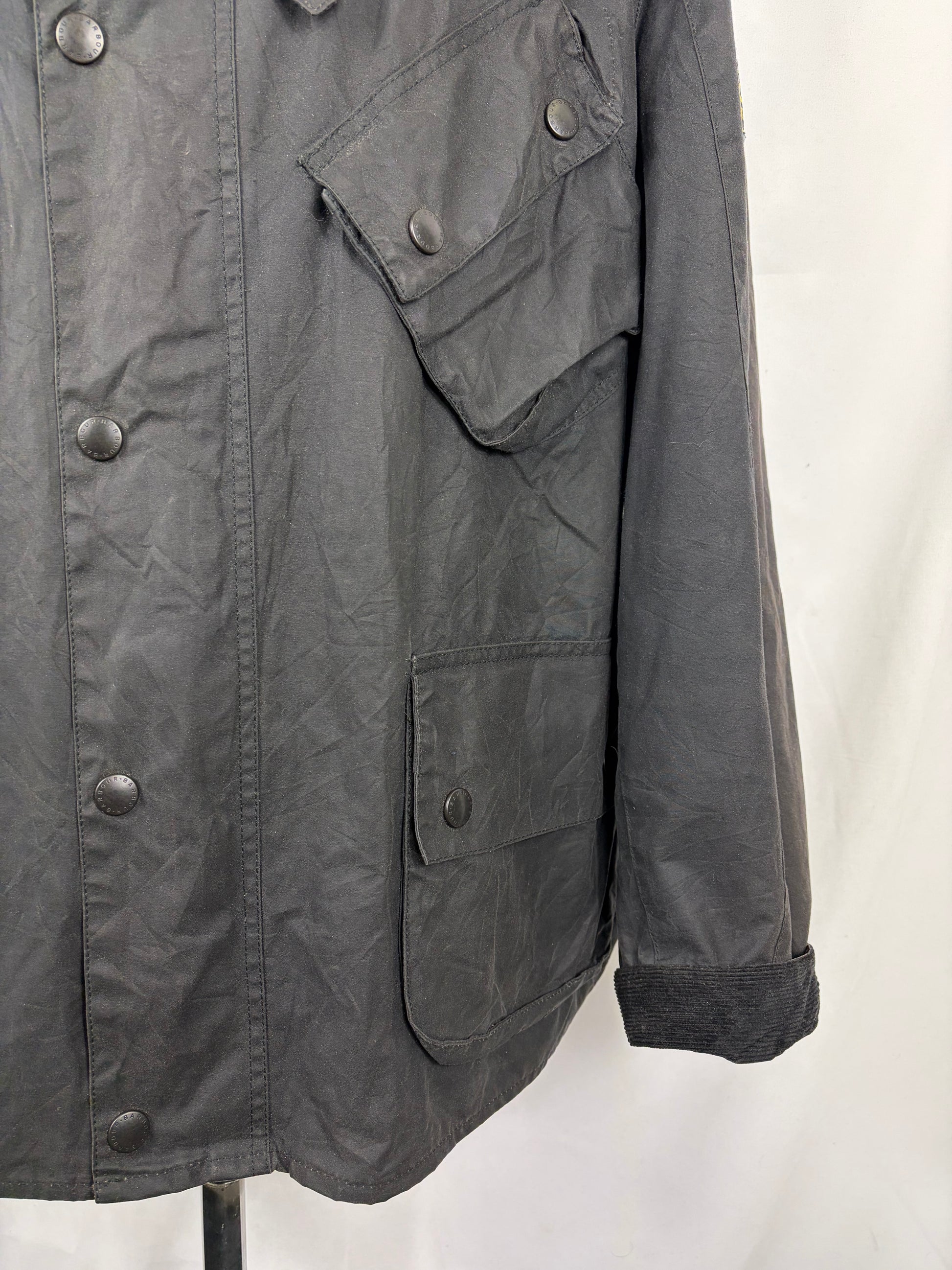Giacca Barbour International Nera Emblem XXL-Man Black International Wax Jacket Size XXL - Shop In London