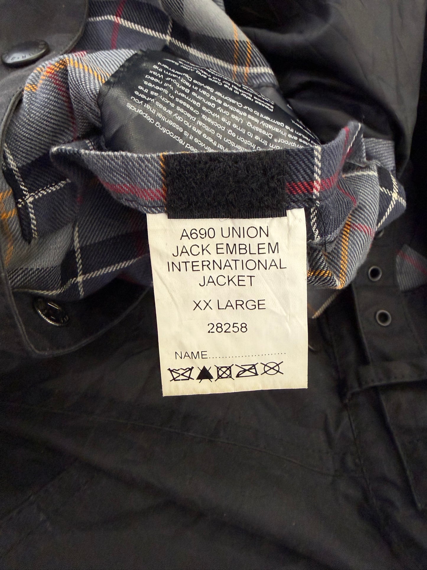 Giacca Barbour International Nera Emblem XXL-Man Black International Wax Jacket Size XXL - Shop In London