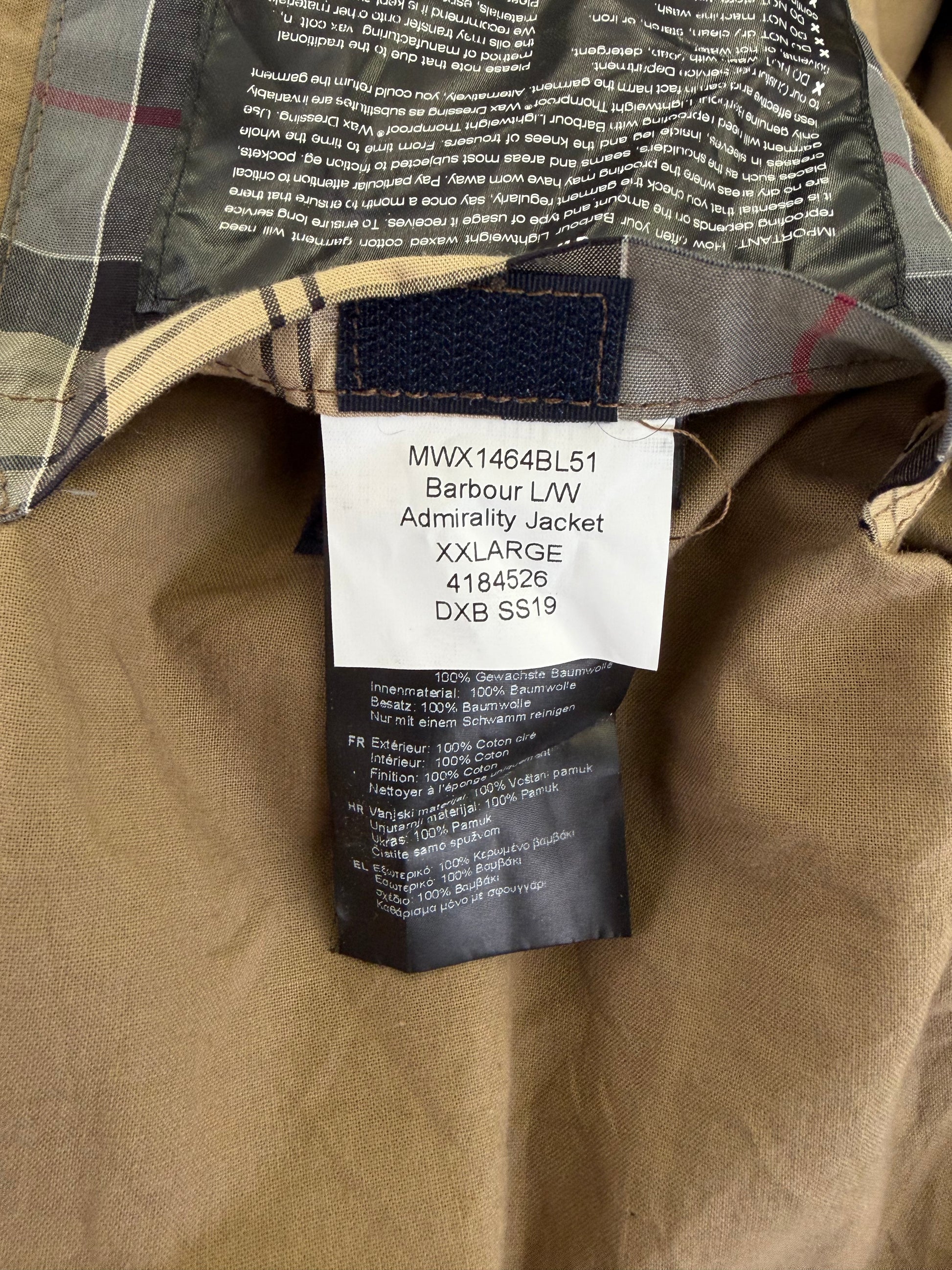 Giacca Barbour Uomo cerata corta blu XXLarge Man Short navy Jacket Size XXLarge - Shop In London