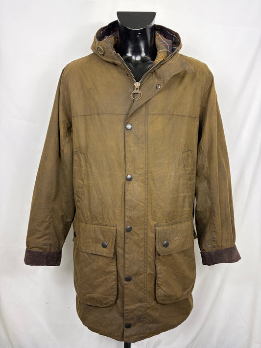 Parka Barbour verde uomo con cappuccio XLarge - Man Olive Wax Jacket with hood size XL - Shop In London