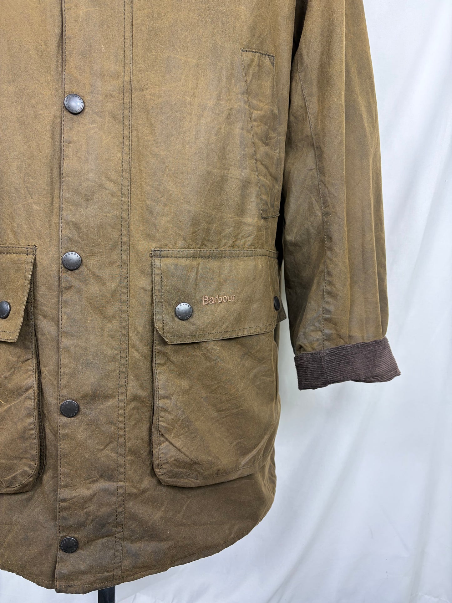 Parka Barbour verde uomo con cappuccio XLarge - Man Olive Wax Jacket with hood size XL - Shop In London