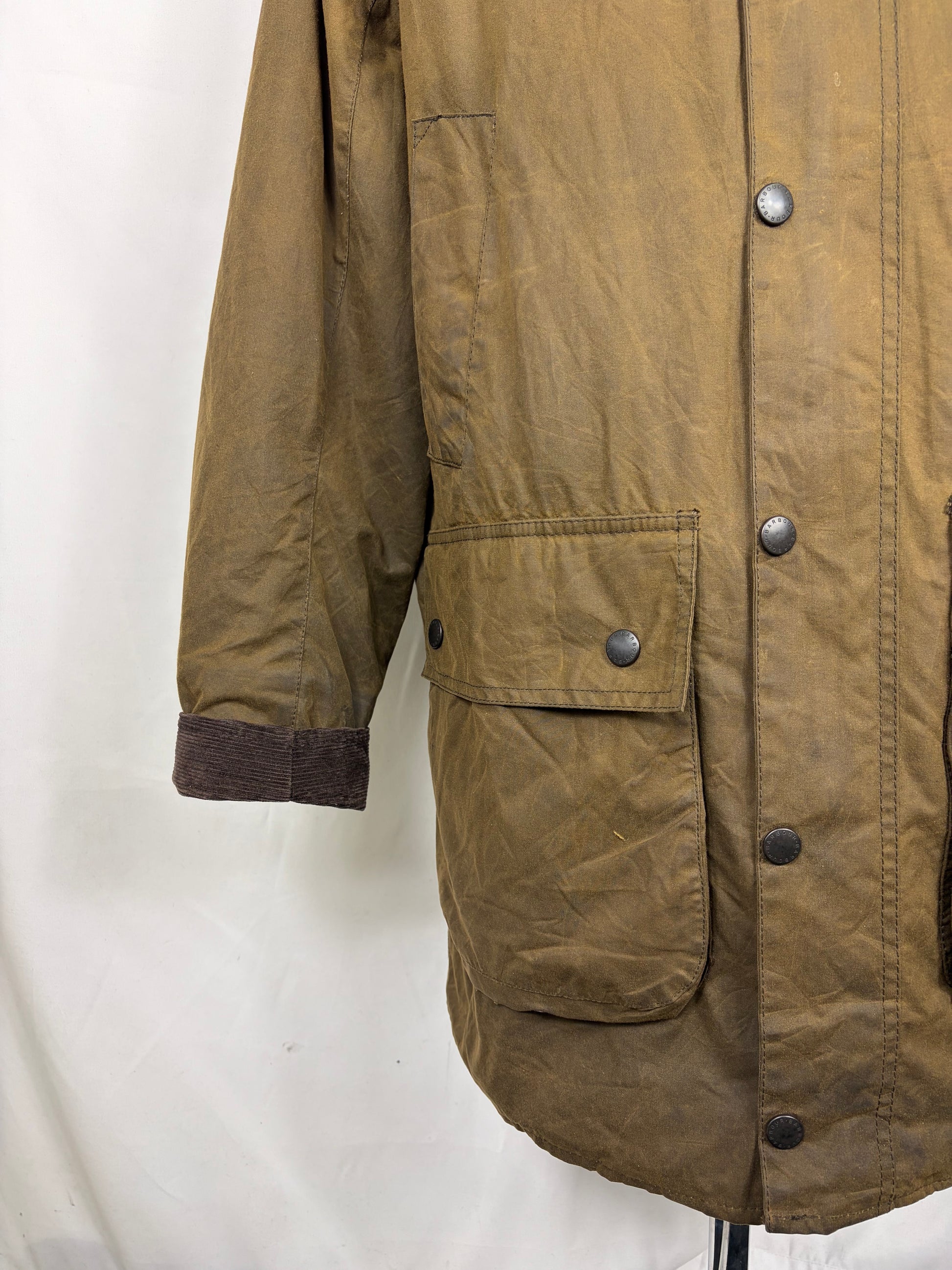 Parka Barbour verde uomo con cappuccio XLarge - Man Olive Wax Jacket with hood size XL - Shop In London