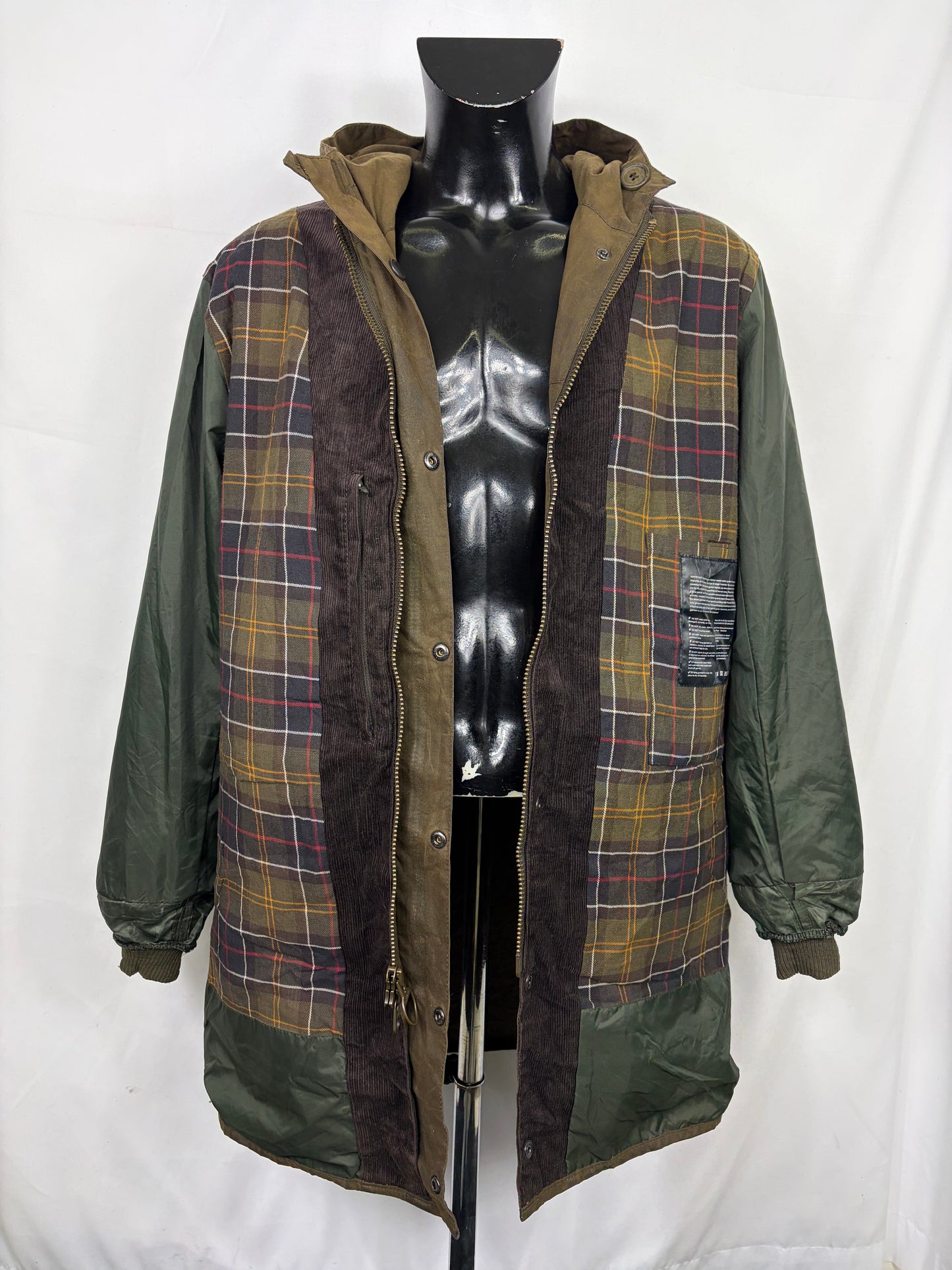 Parka Barbour verde uomo con cappuccio XLarge - Man Olive Wax Jacket with hood size XL - Shop In London