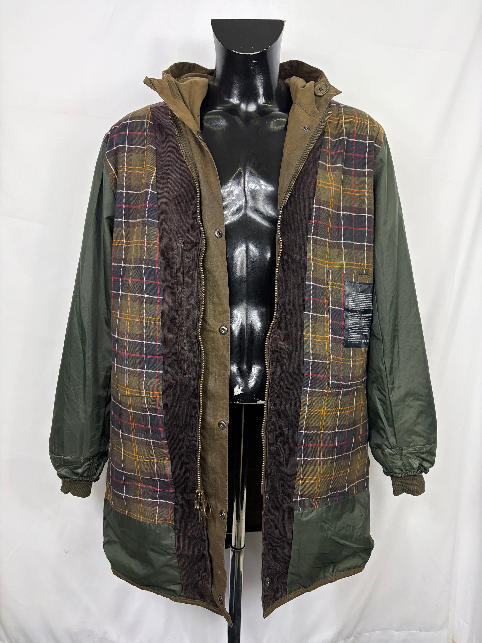 Parka Barbour verde uomo con cappuccio XLarge - Man Olive Wax Jacket with hood size XL - Shop In London