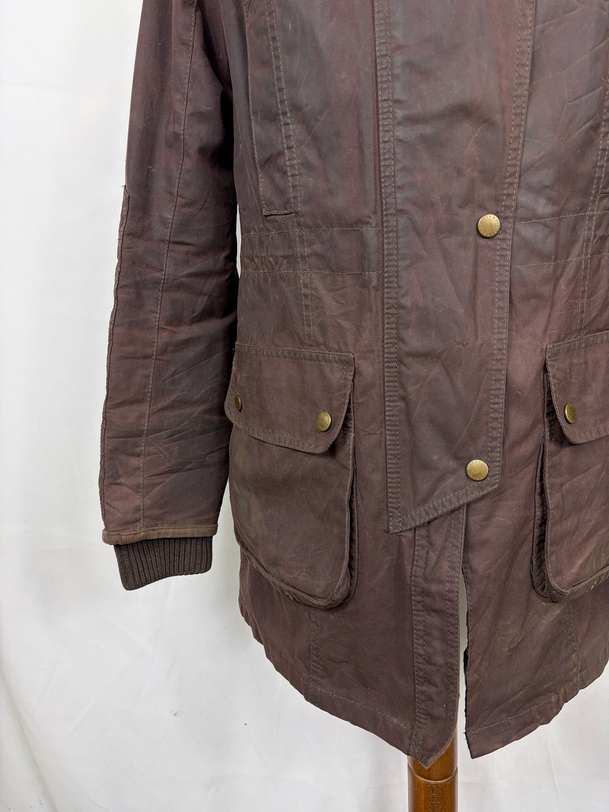 Giacca Barbour Donna Marrone cerata Medium UK12 - Lady Brown Stockyard jacket size M uk12 - Shop In London