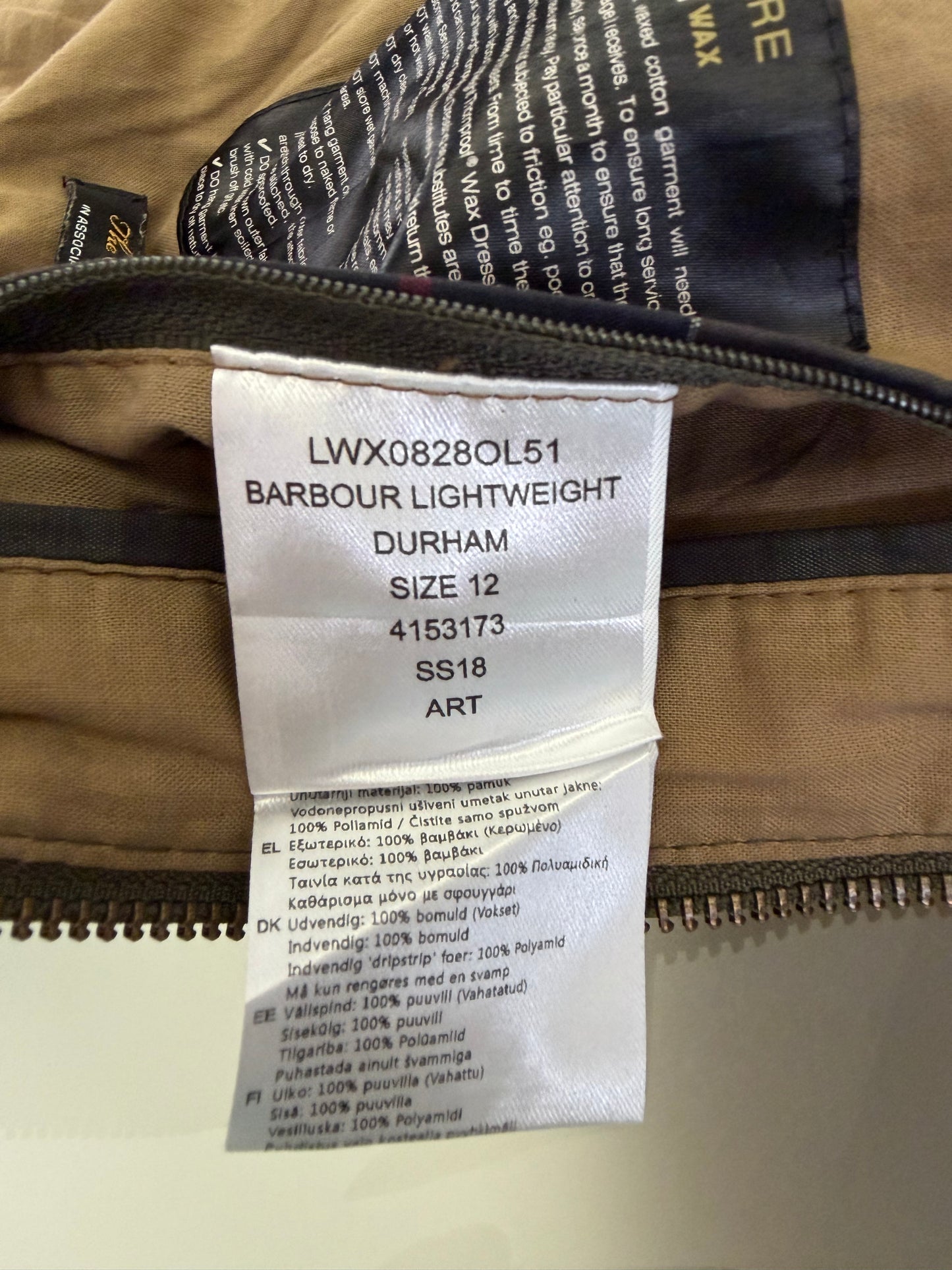 Giacca Barbour verde da donna Lightweight Durham Uk12 tg.42 - Green Lady Lightweight Durham Jacket size uk12 - Shop In London