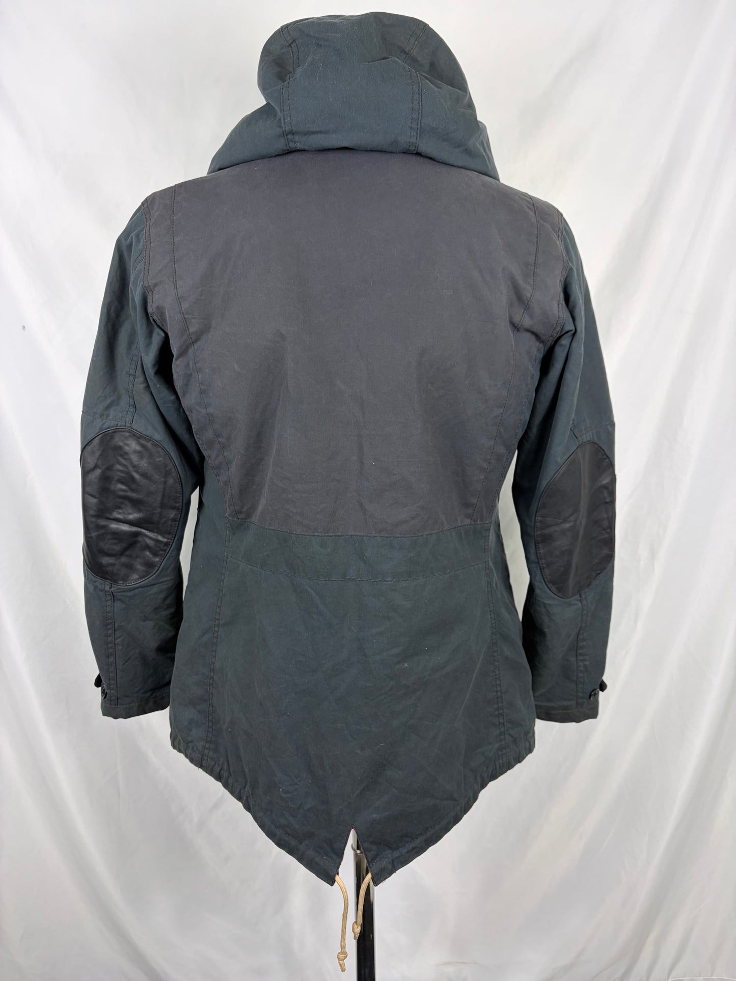 RARO Game Parka Barbour blu con cappuccio Medium- Man Wax Navy Game Parka Size Medium