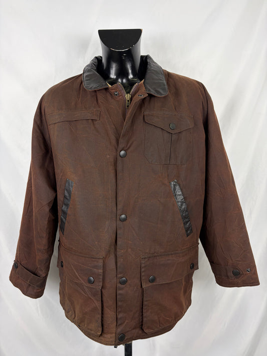 Barbour Giacca Uomo Bushman Marrone Medium - Man Wax Bushman Brown Jacket Size Medium