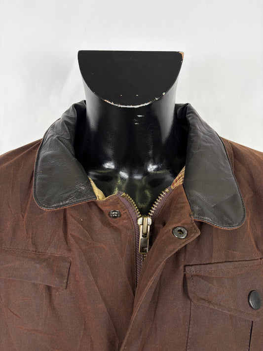 Barbour Giacca Uomo Bushman Marrone Medium - Man Wax Bushman Brown Jacket Size Medium