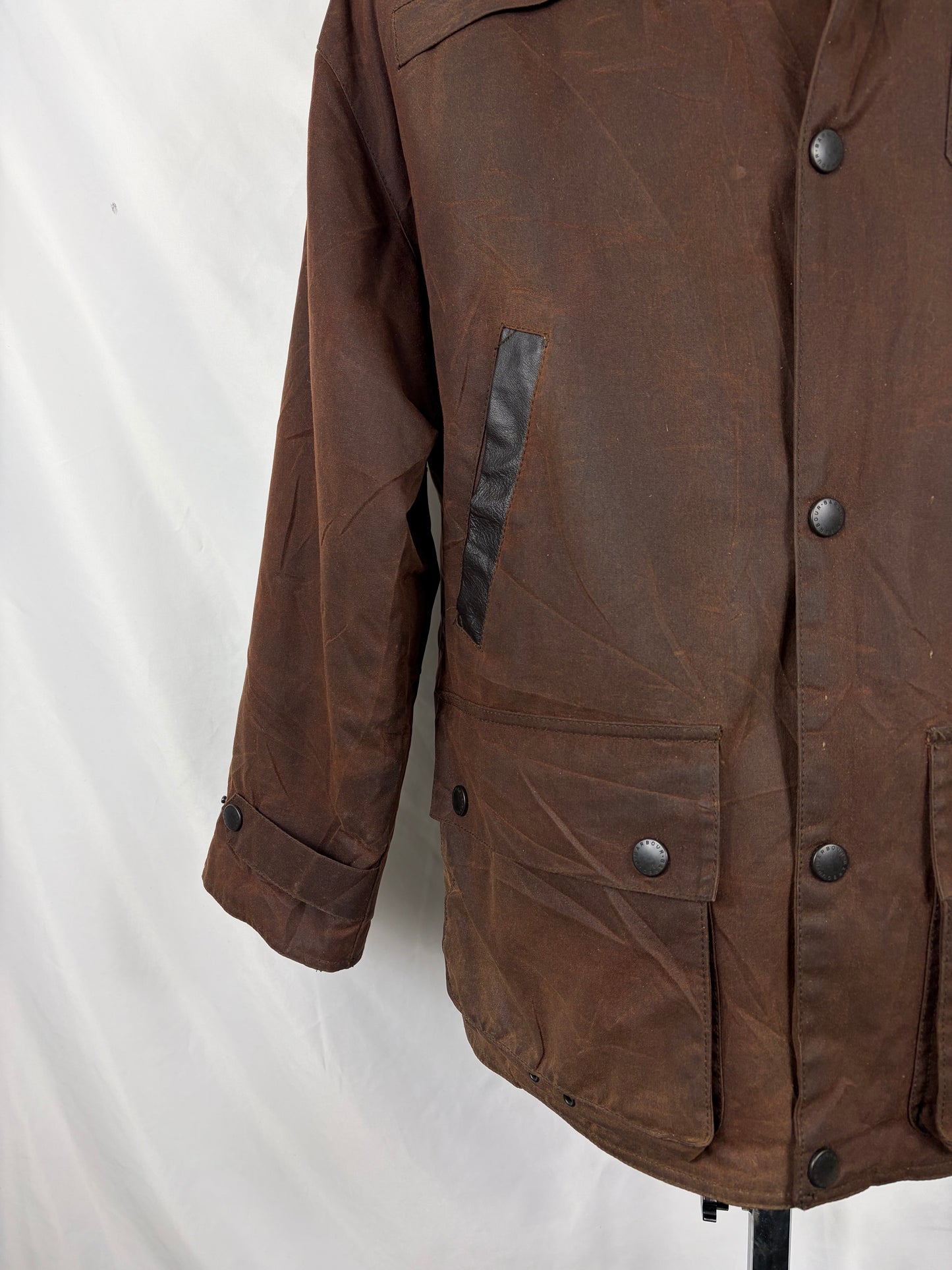 Barbour Giacca Uomo Bushman Marrone Medium - Man Wax Bushman Brown Jacket Size Medium