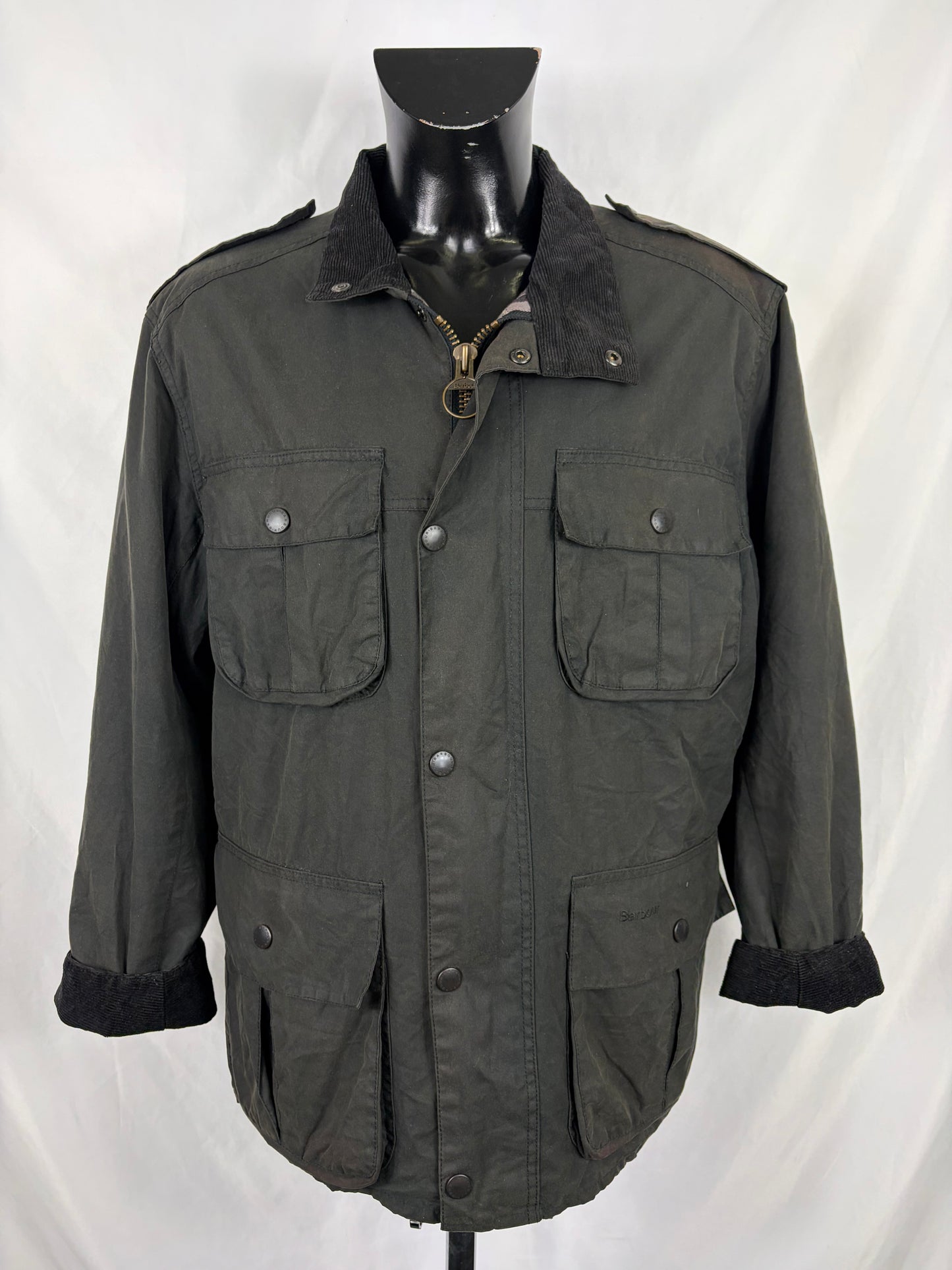 Giacca Barbour nera da Uomo Trooper cerata Large Man Black Waxed jacket size L - Shop In London