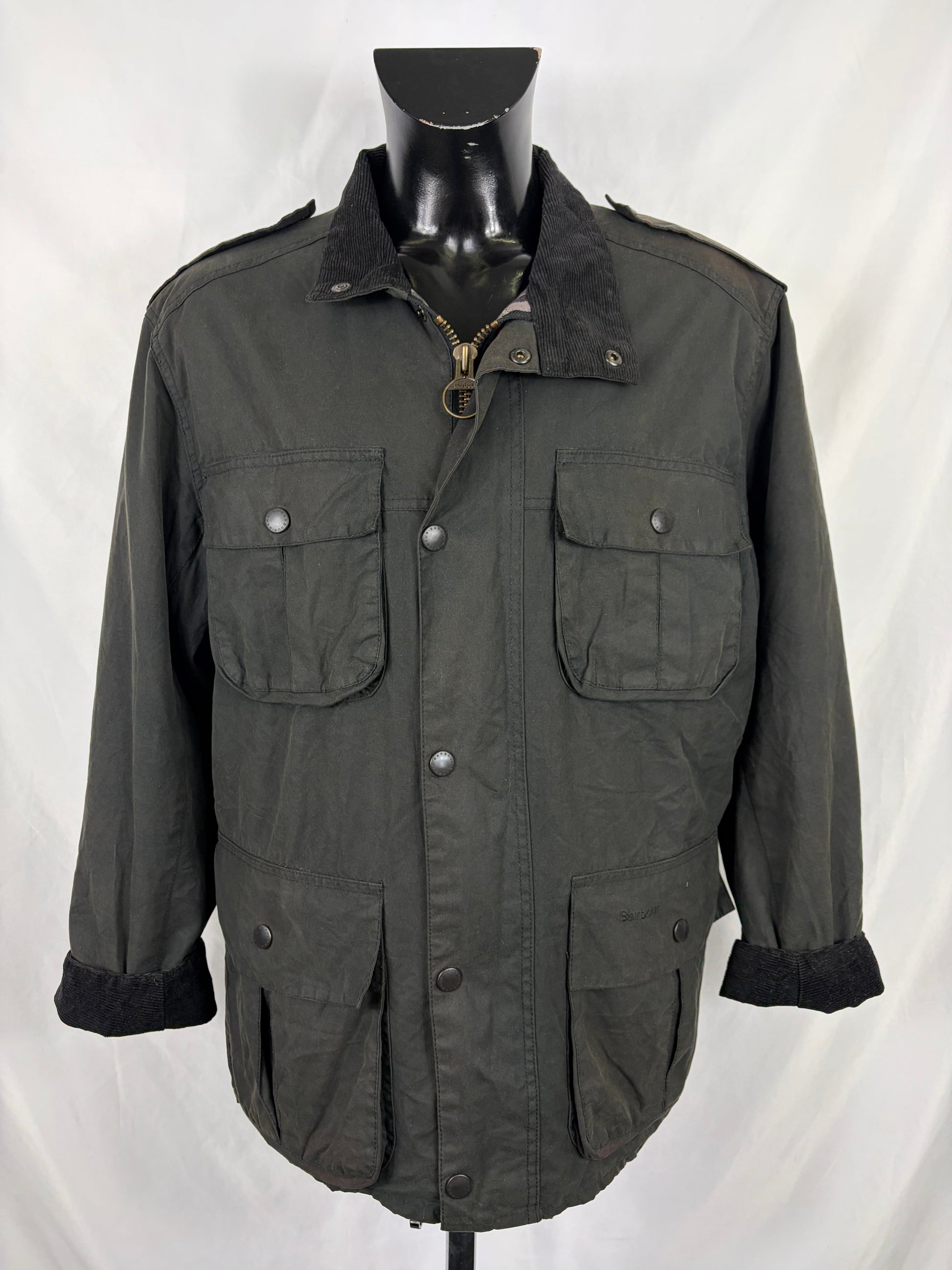 Giacca Barbour nera da Uomo Trooper cerata Large Man Black Waxed jacket size L - Shop In London