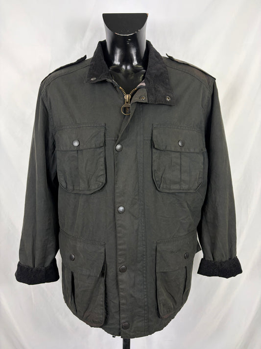 Giacca Barbour nera da Uomo Trooper cerata Large Man Black Waxed jacket size L
