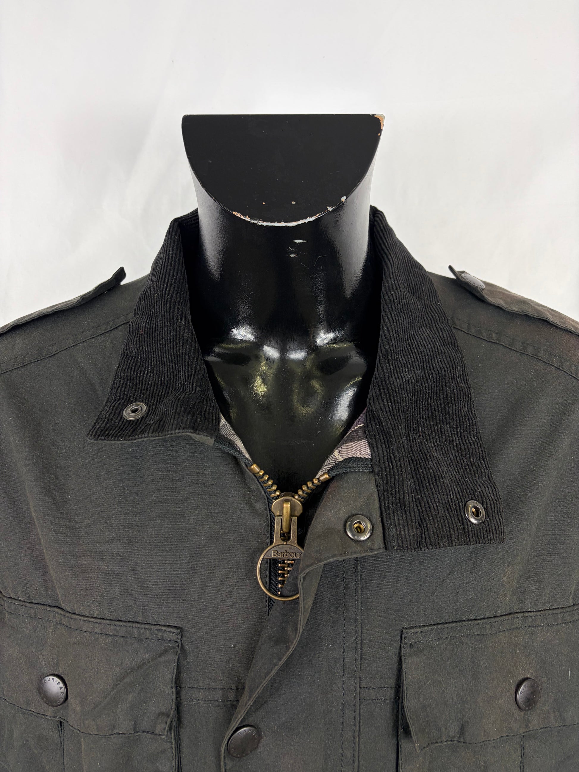 Giacca Barbour nera da Uomo Trooper cerata Large Man Black Waxed jacket size L - Shop In London