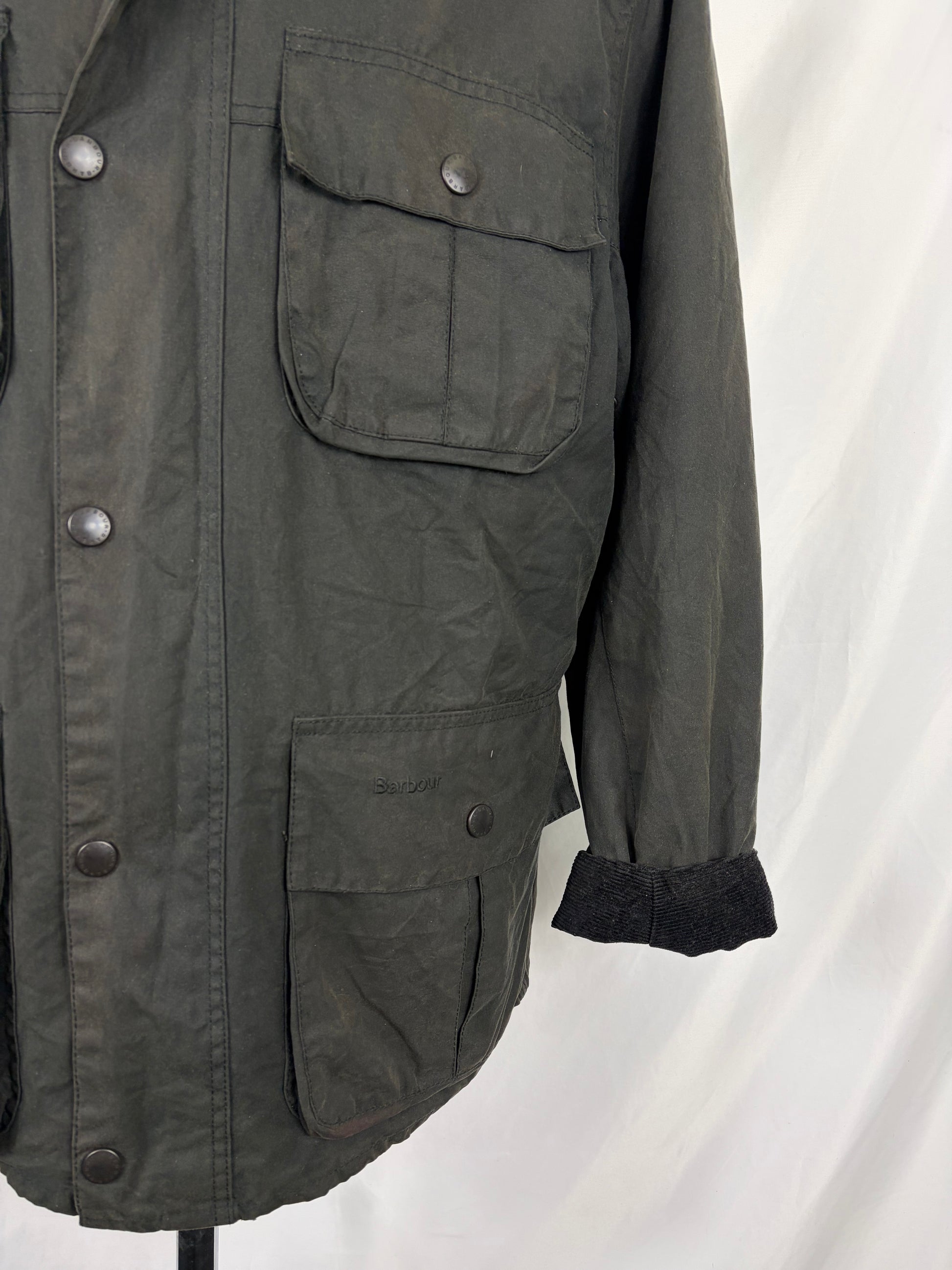 Giacca Barbour nera da Uomo Trooper cerata Large Man Black Waxed jacket size L - Shop In London