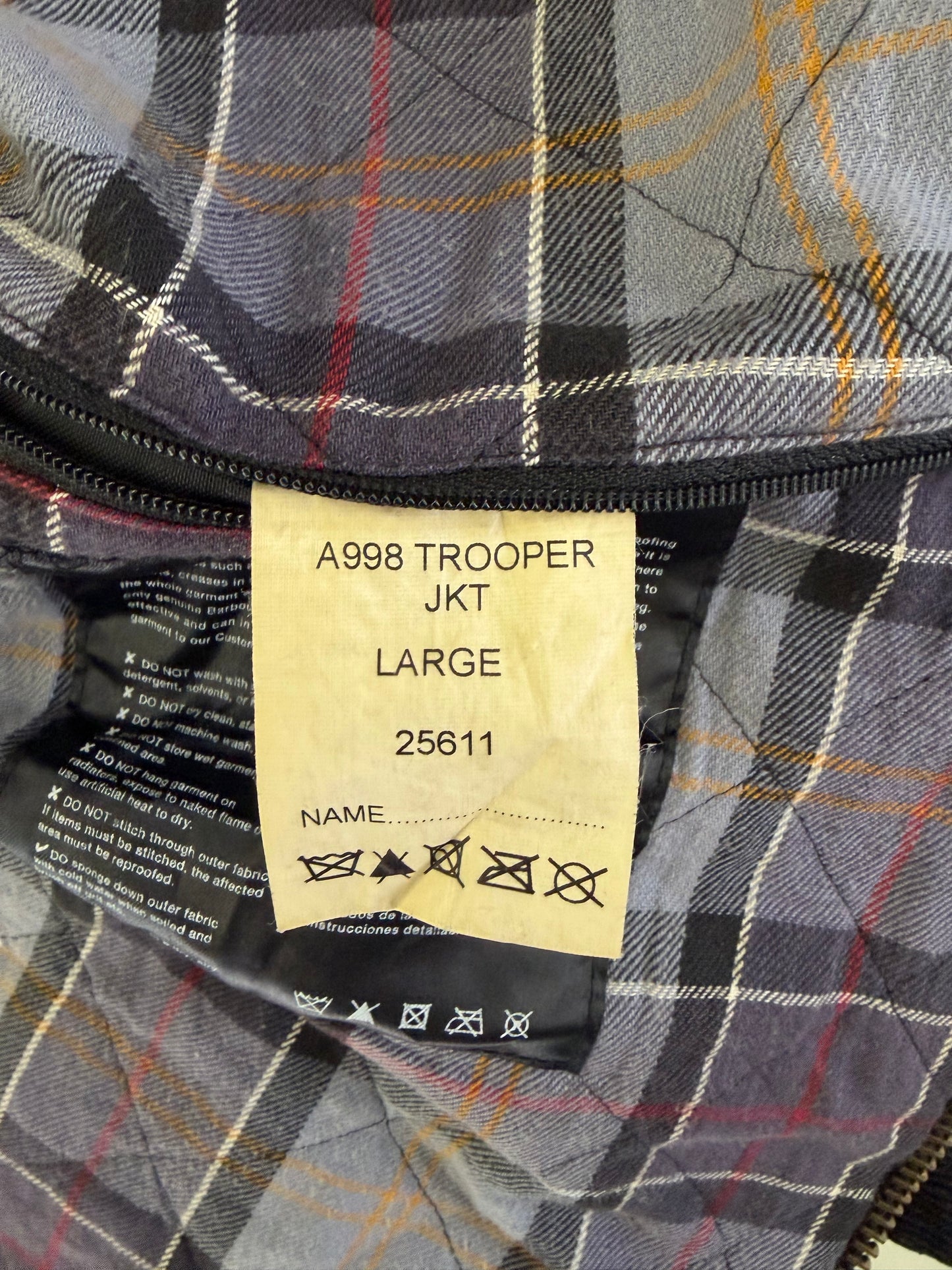 Giacca Barbour nera da Uomo Trooper cerata Large Man Black Waxed jacket size L - Shop In London