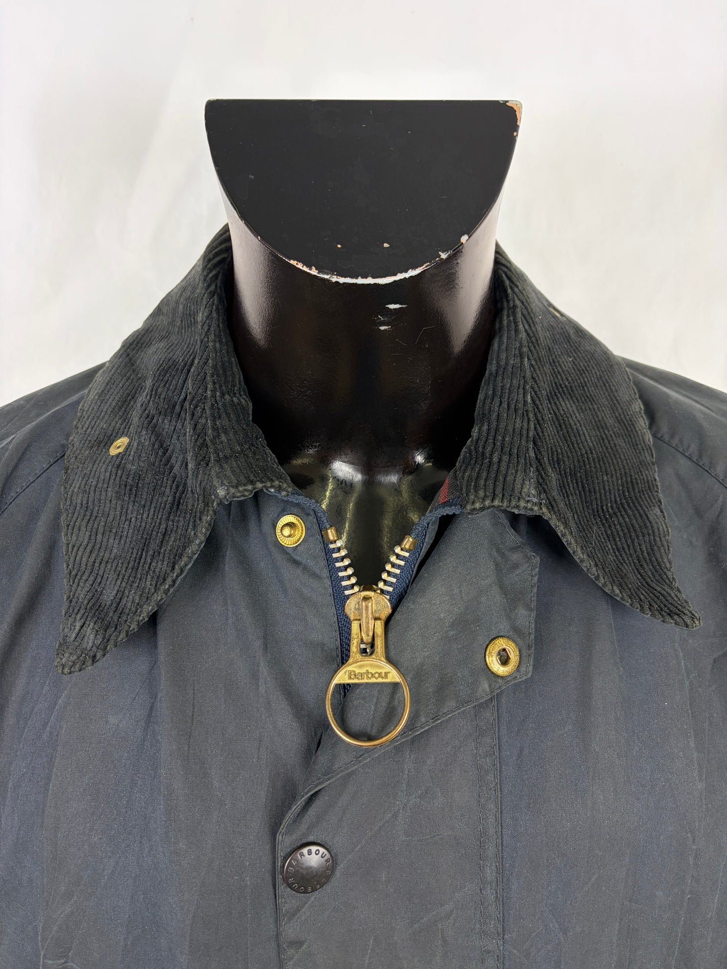 Barbour Giacca Beaufort vintage blu C40/102 cm - Navy Beaufort Waxed jacket Size Medium - Shop In London