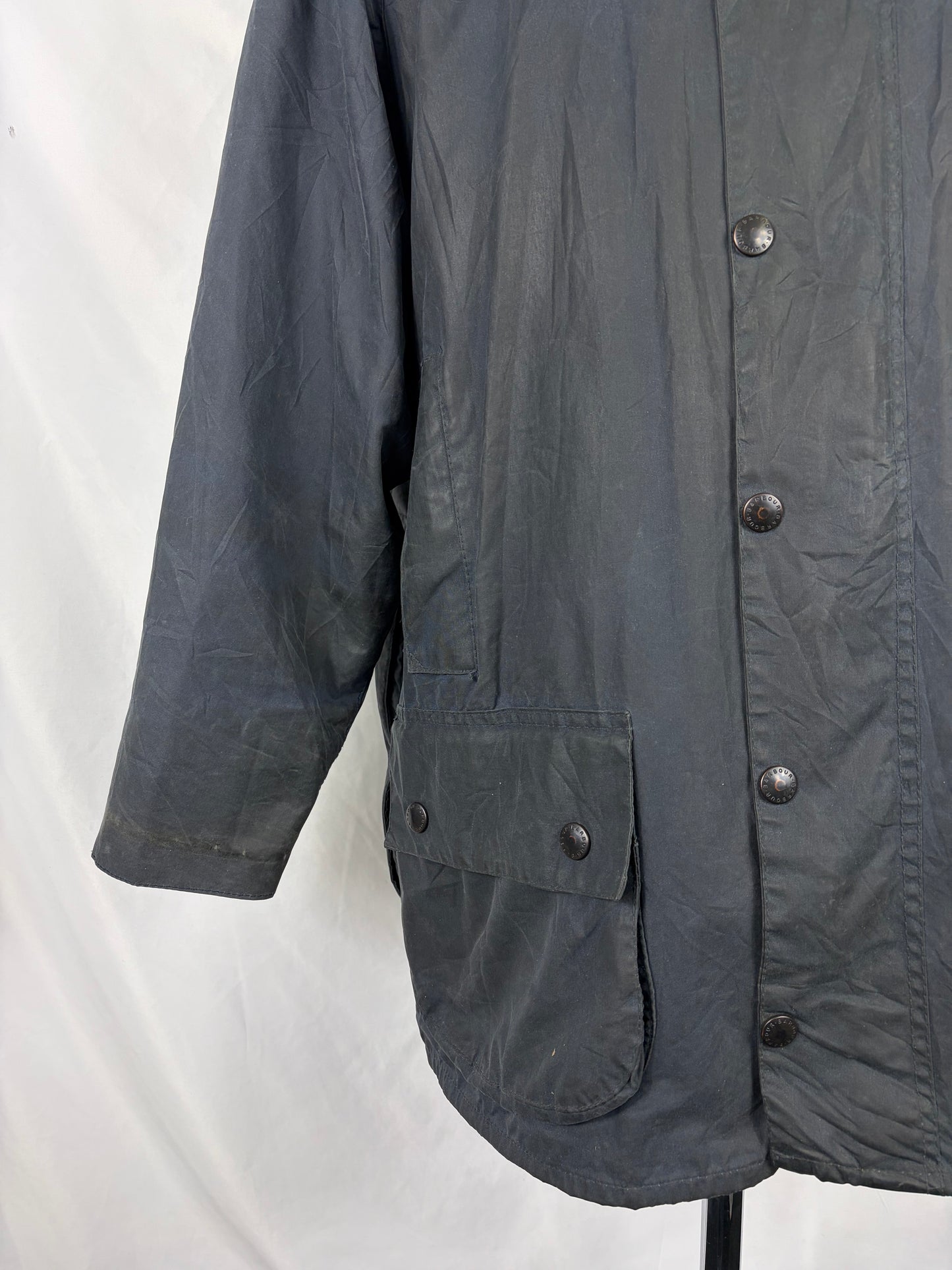 Barbour Giacca Beaufort vintage blu C40/102 cm - Navy Beaufort Waxed jacket Size Medium - Shop In London