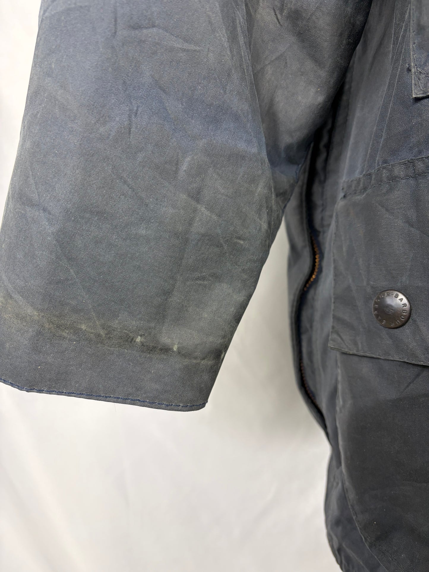 Barbour Giacca Beaufort vintage blu C40/102 cm - Navy Beaufort Waxed jacket Size Medium - Shop In London