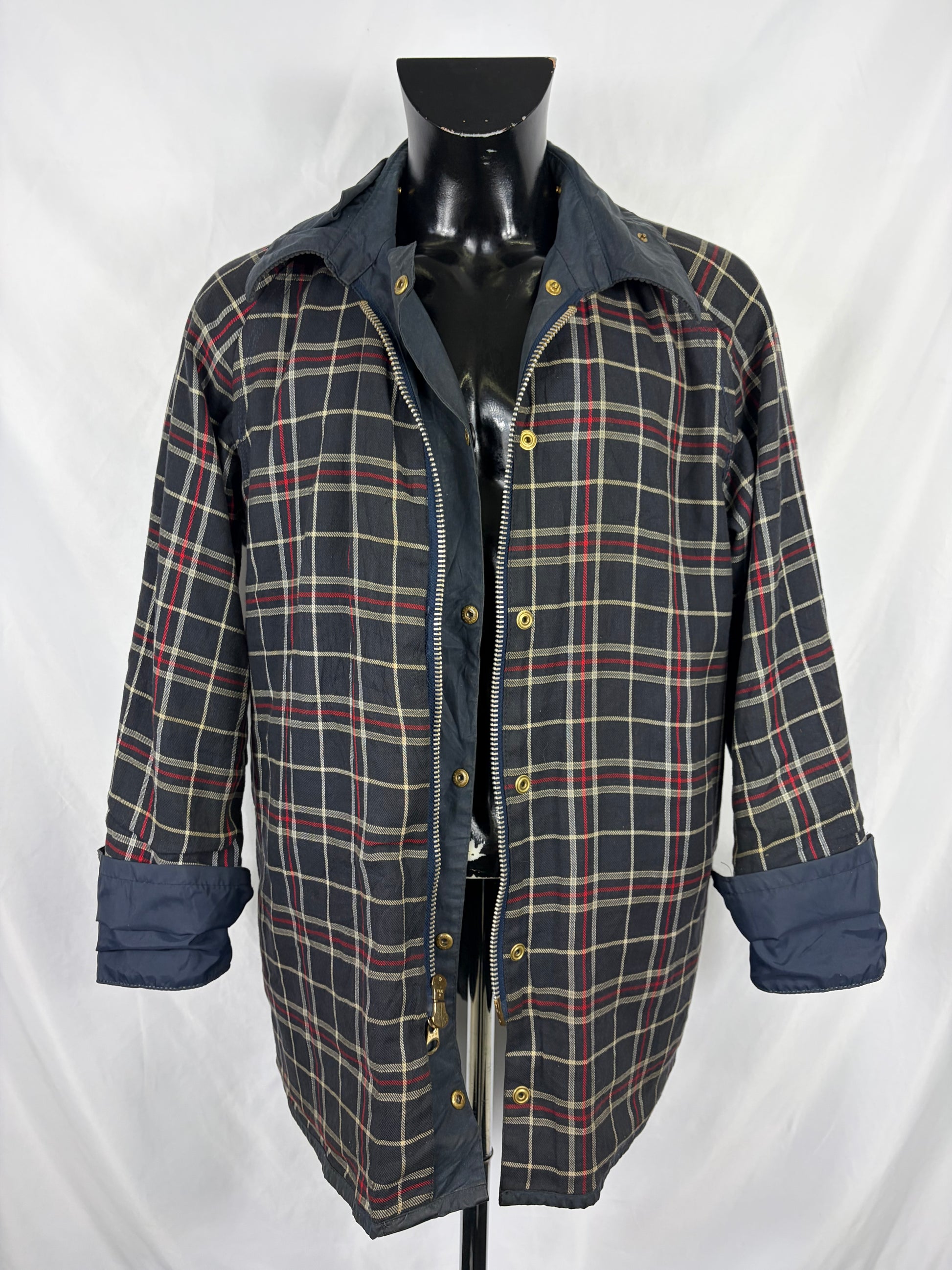 Barbour Giacca Beaufort vintage blu C40/102 cm - Navy Beaufort Waxed jacket Size Medium - Shop In London