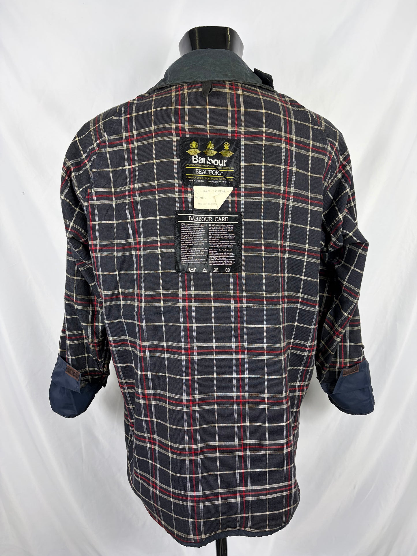 Barbour Giacca Beaufort vintage blu C40/102 cm - Navy Beaufort Waxed jacket Size Medium - Shop In London