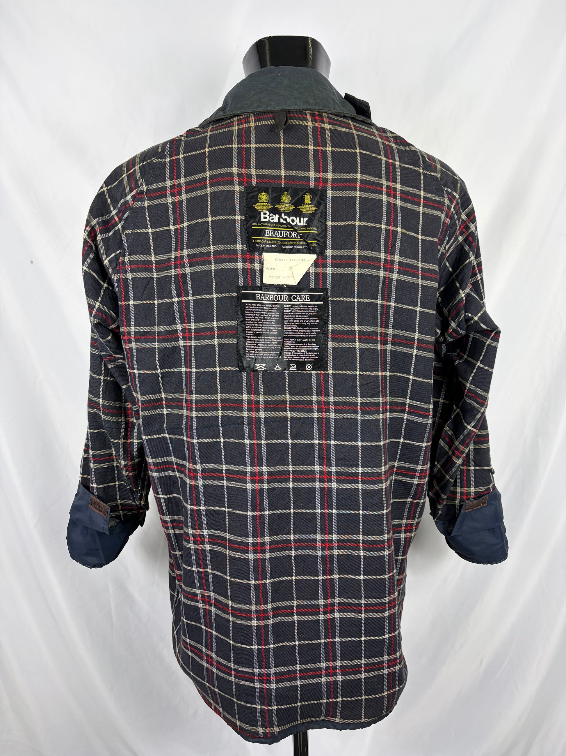 Barbour Giacca Beaufort vintage blu C40/102 cm - Navy Beaufort Waxed jacket Size Medium - Shop In London