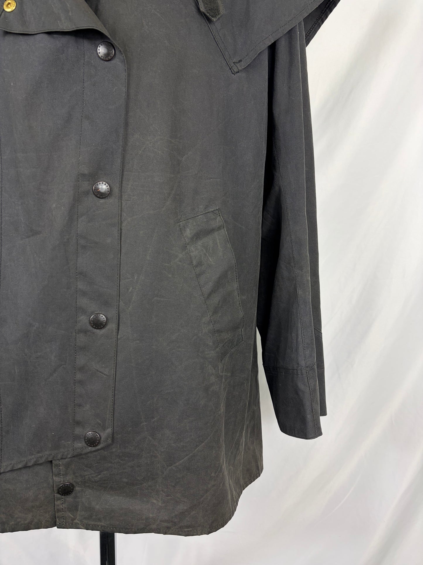 RARO Barbour Backhouse nero C40/102 cm Riding Black Wax Jacket Size Medium