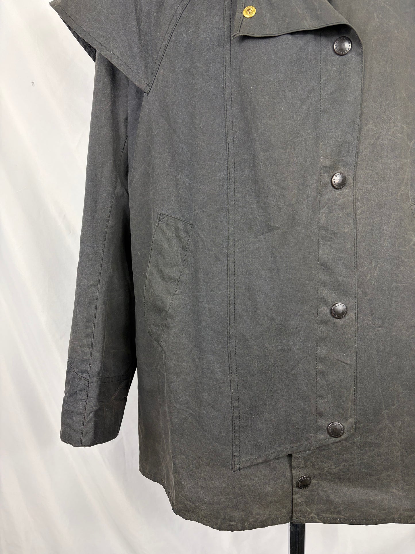 RARO Barbour Backhouse nero C40/102 cm Riding Black Wax Jacket Size Medium