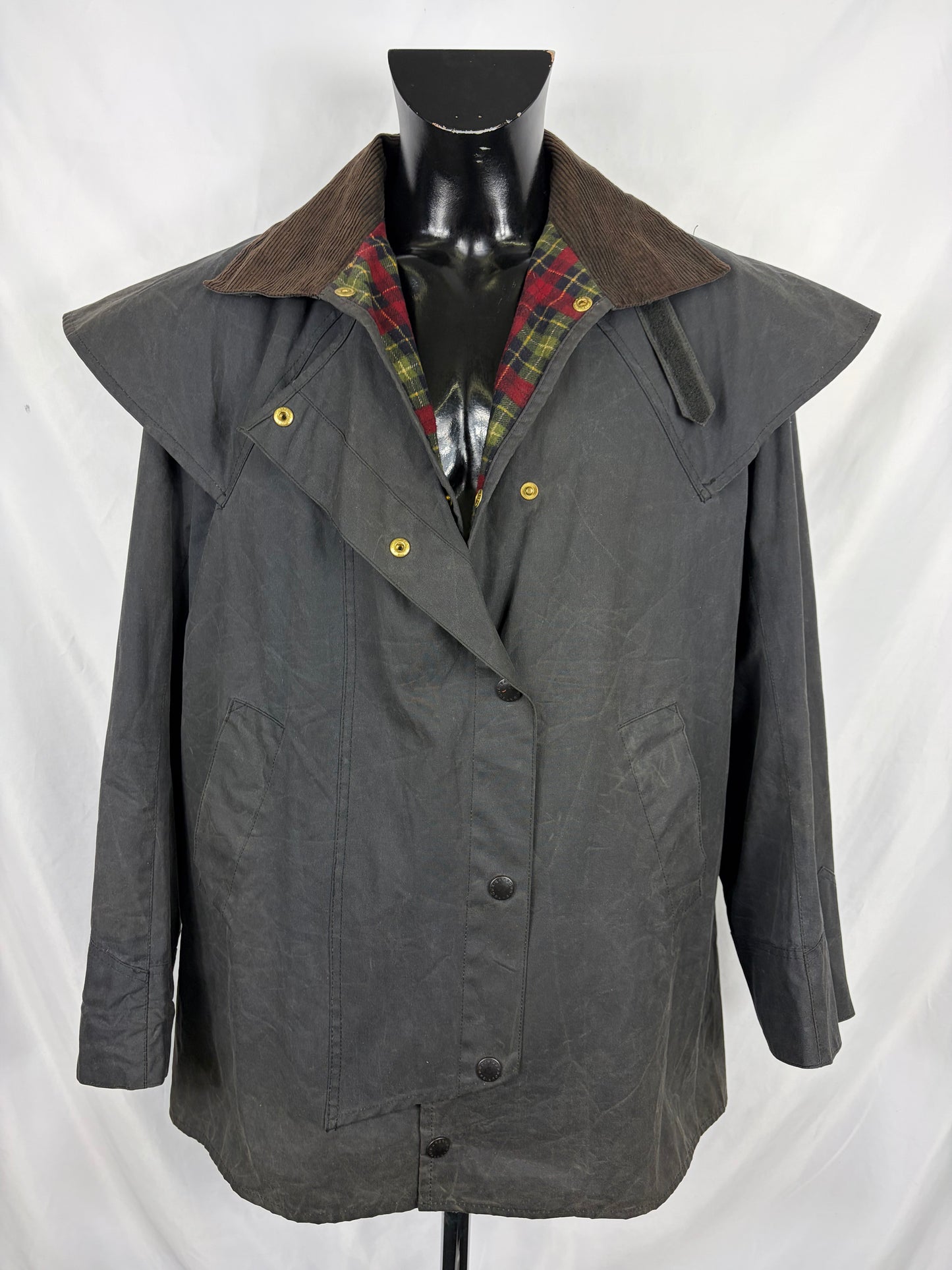 RARO Barbour Backhouse nero C40/102 cm Riding Black Wax Jacket Size Medium