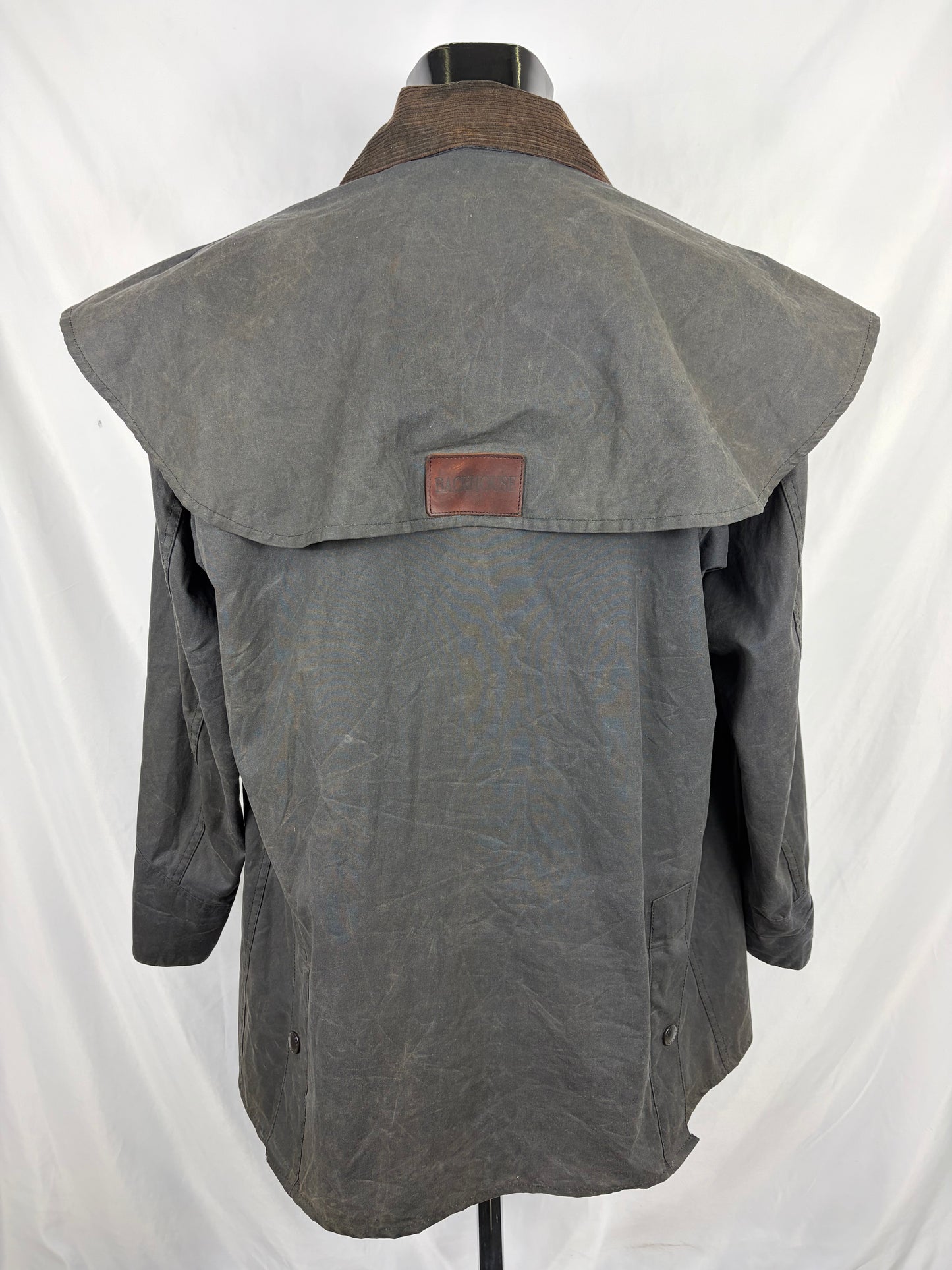 RARO Barbour Backhouse nero C40/102 cm Riding Black Wax Jacket Size Medium