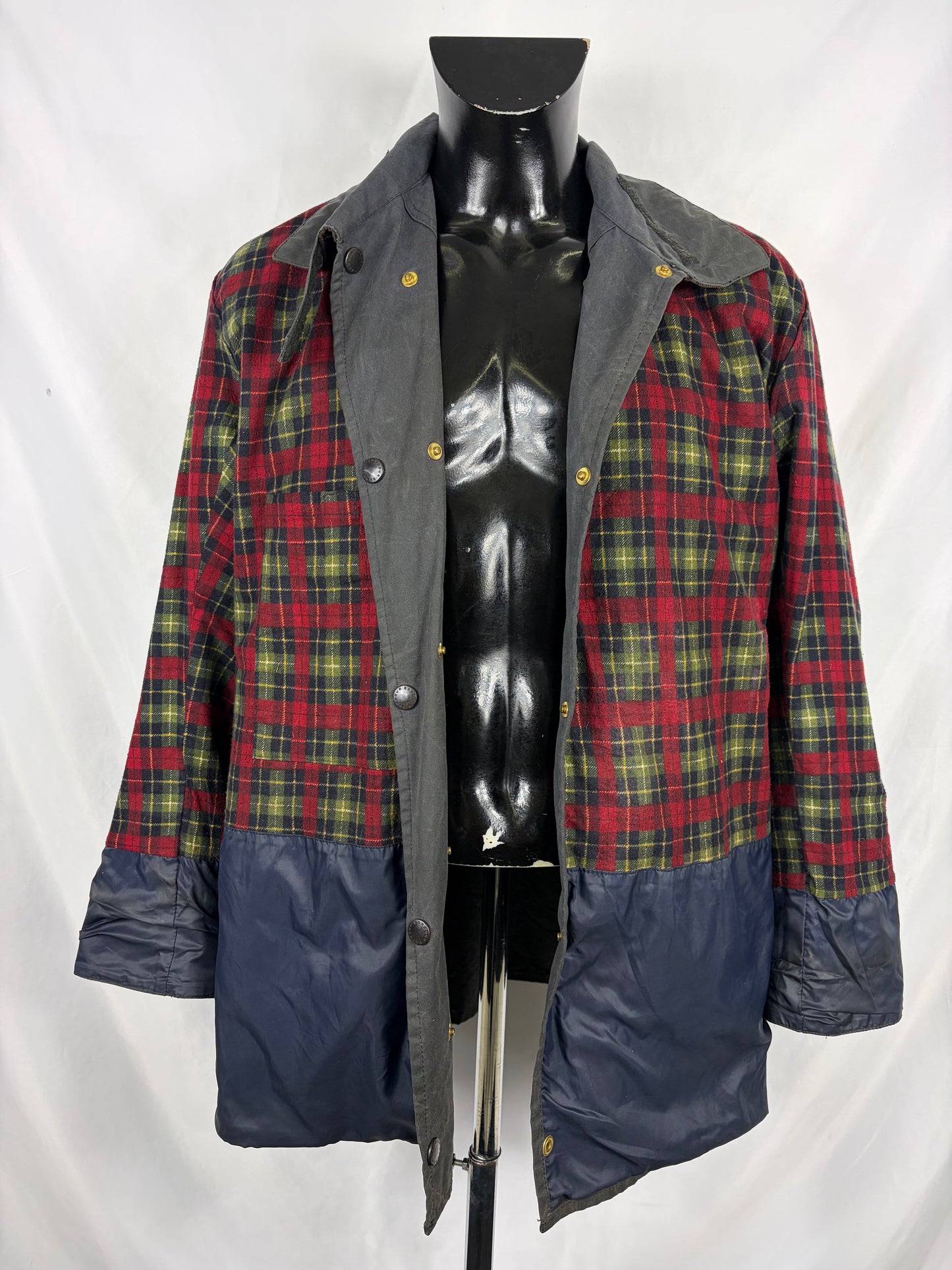 RARO Barbour Backhouse nero C40/102 cm Riding Black Wax Jacket Size Medium