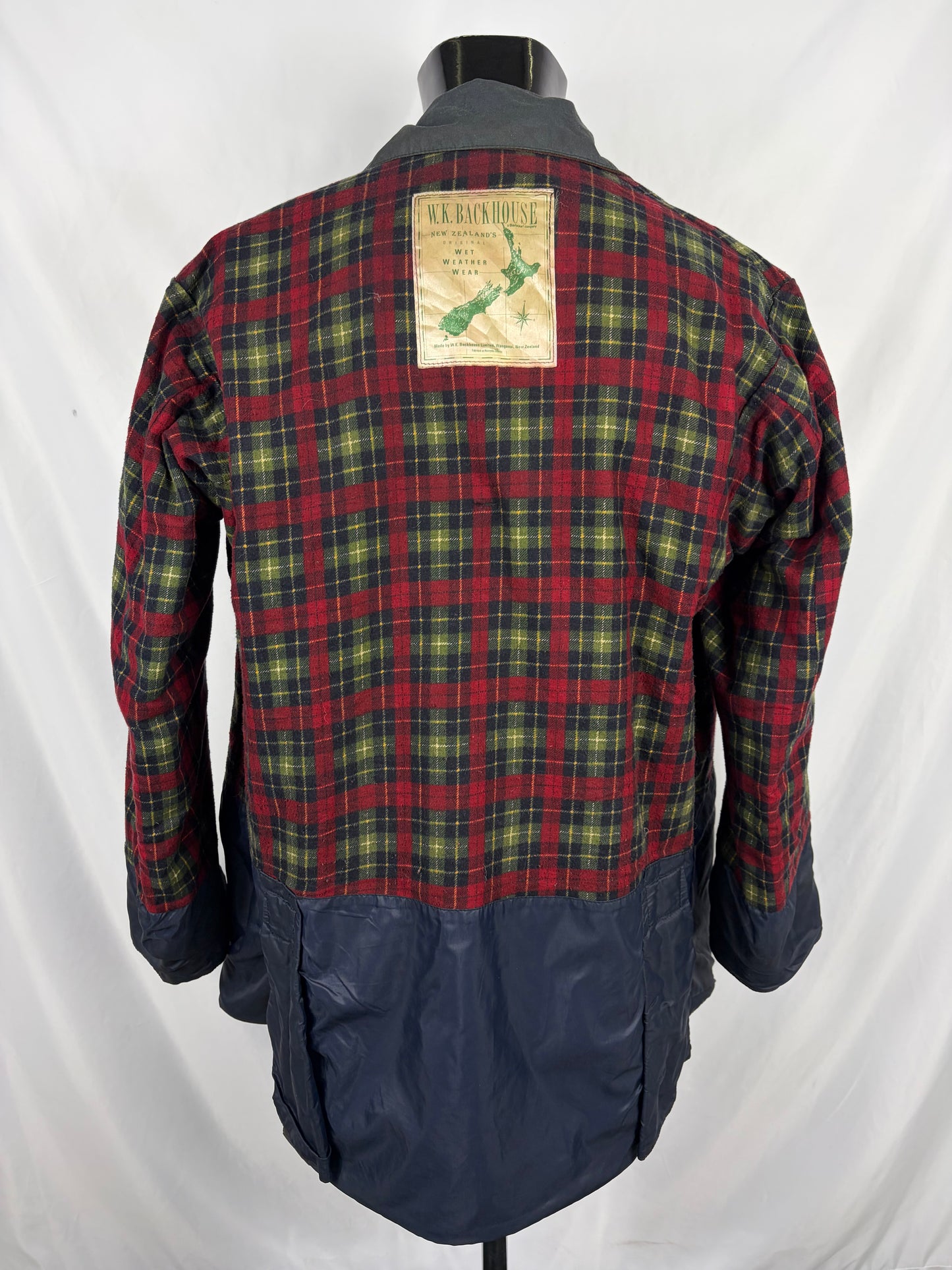 RARO Barbour Backhouse nero C40/102 cm Riding Black Wax Jacket Size Medium