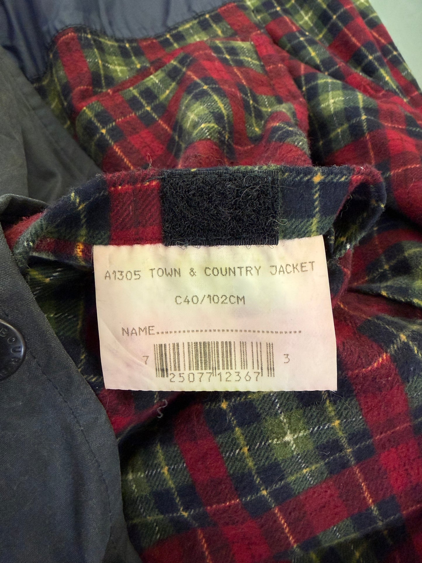 RARO Barbour Backhouse nero C40/102 cm Riding Black Wax Jacket Size Medium